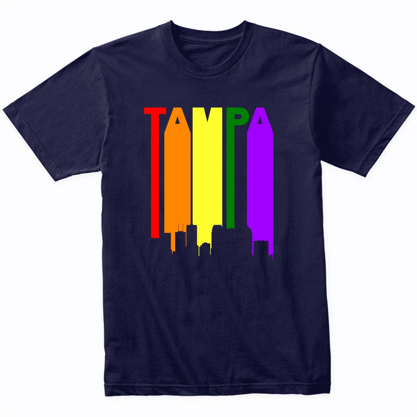 Tampa Florida Downtown Rainbow Skyline LGBT Gay Pride Shirt