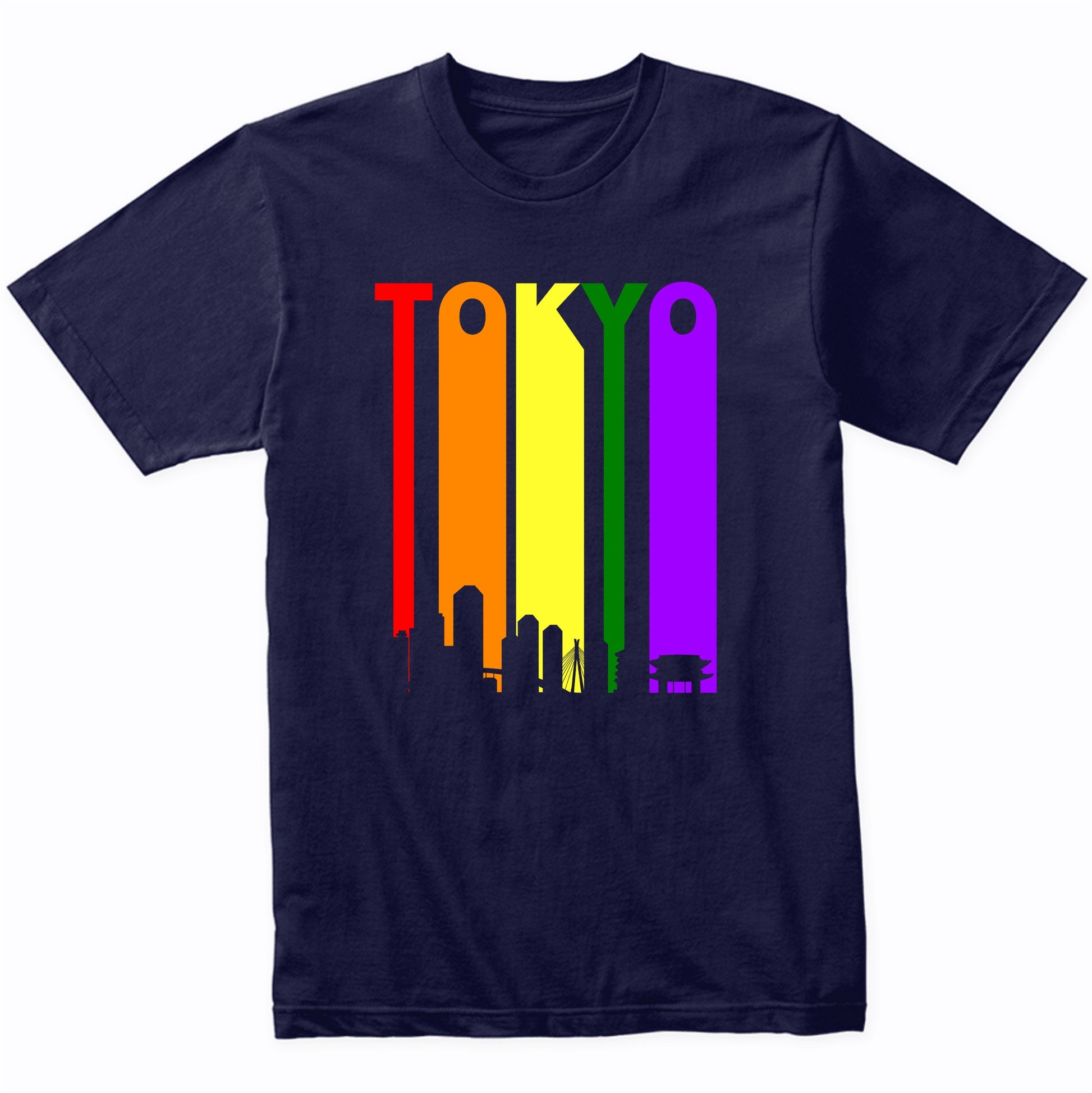 Tokyo Japan Downtown Rainbow Skyline LGBT Gay Pride T-Shirt