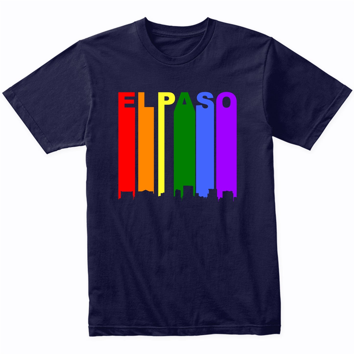 El Paso Texas Downtown Rainbow Skyline LGBT Gay Pride Shirt