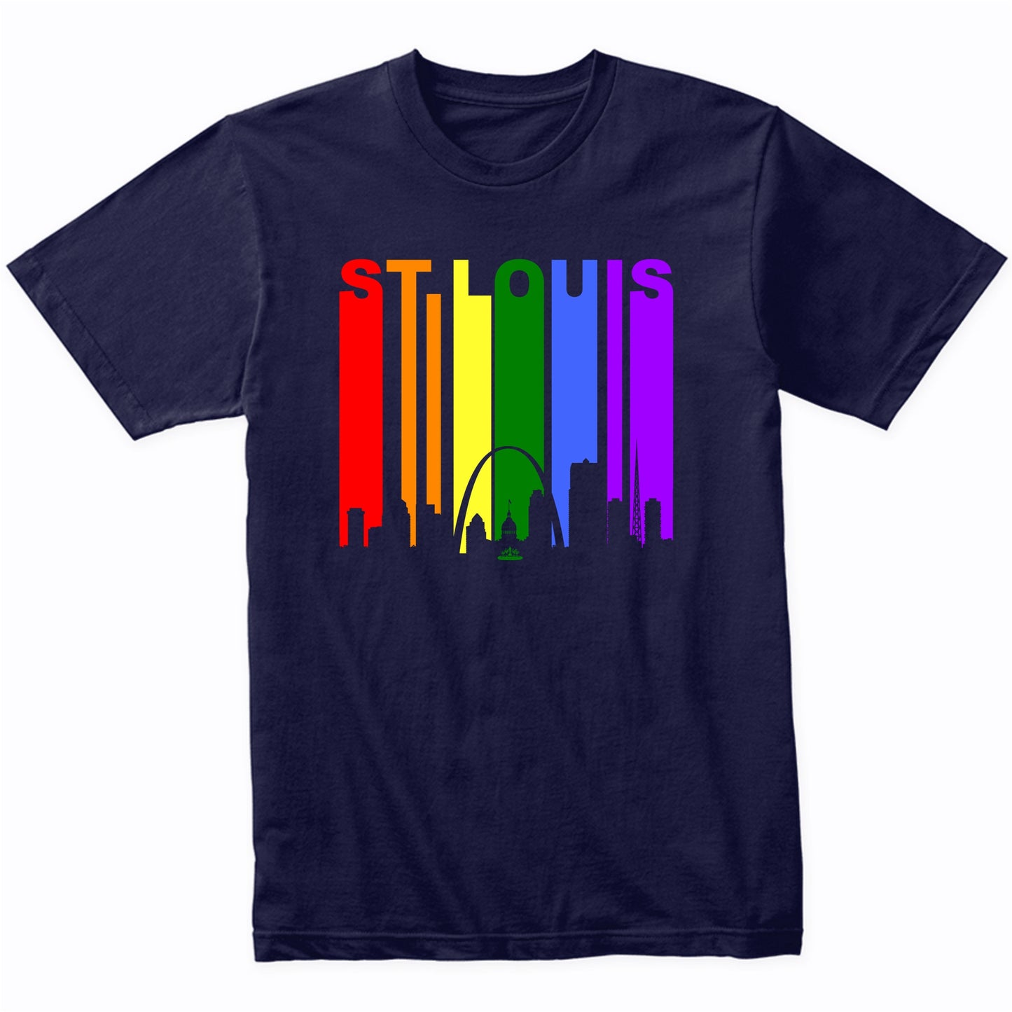 St. Louis Missouri Downtown Rainbow LGBT Gay Pride T-Shirt