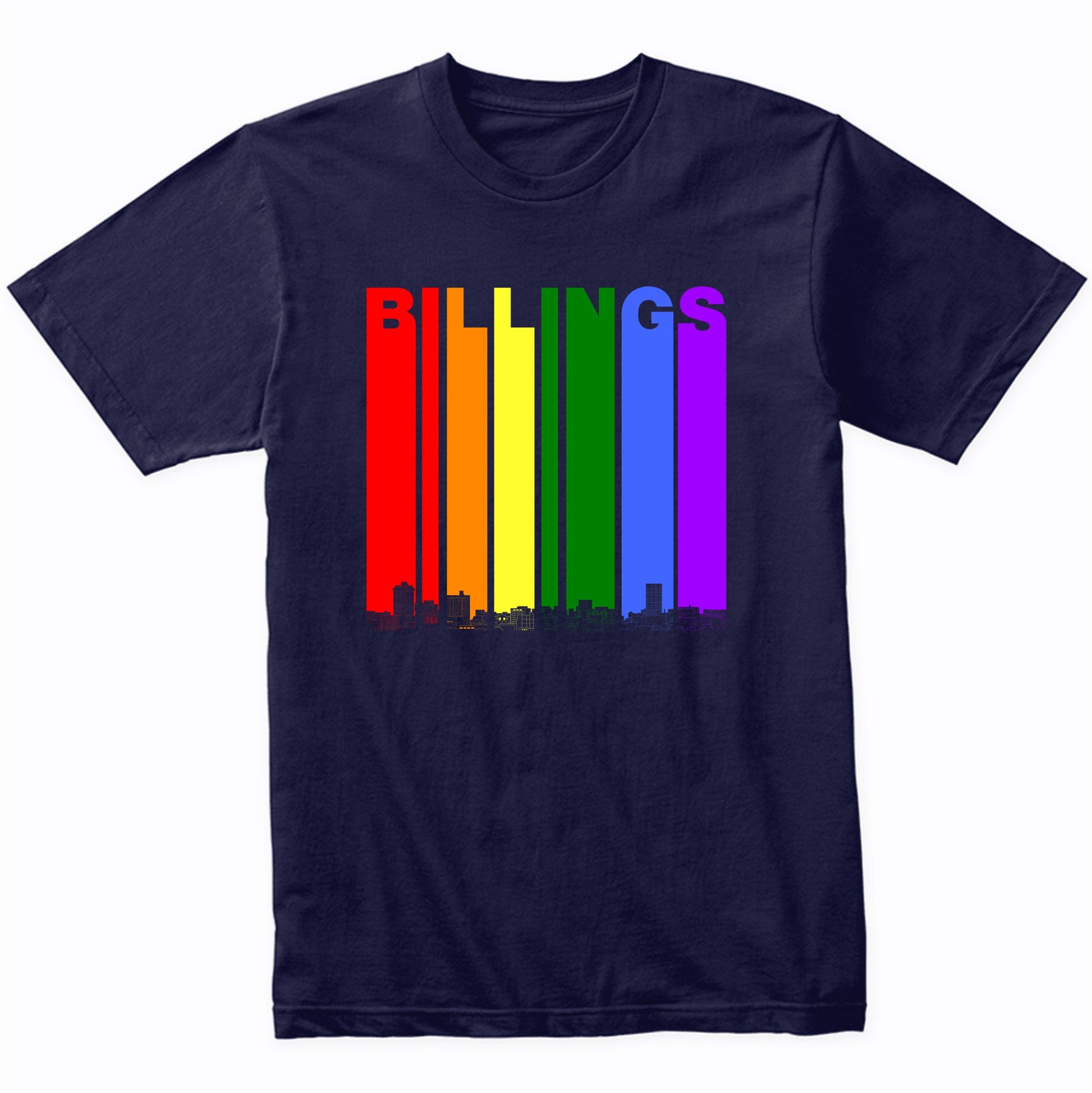 Billings Montana Skyline Rainbow LGBT Gay Pride T-Shirt