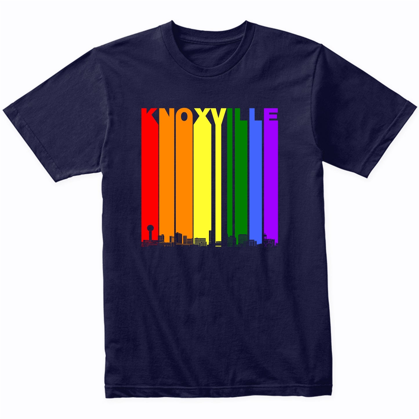 Knoxville Tennessee Skyline Rainbow LGBT Gay Pride T-Shirt