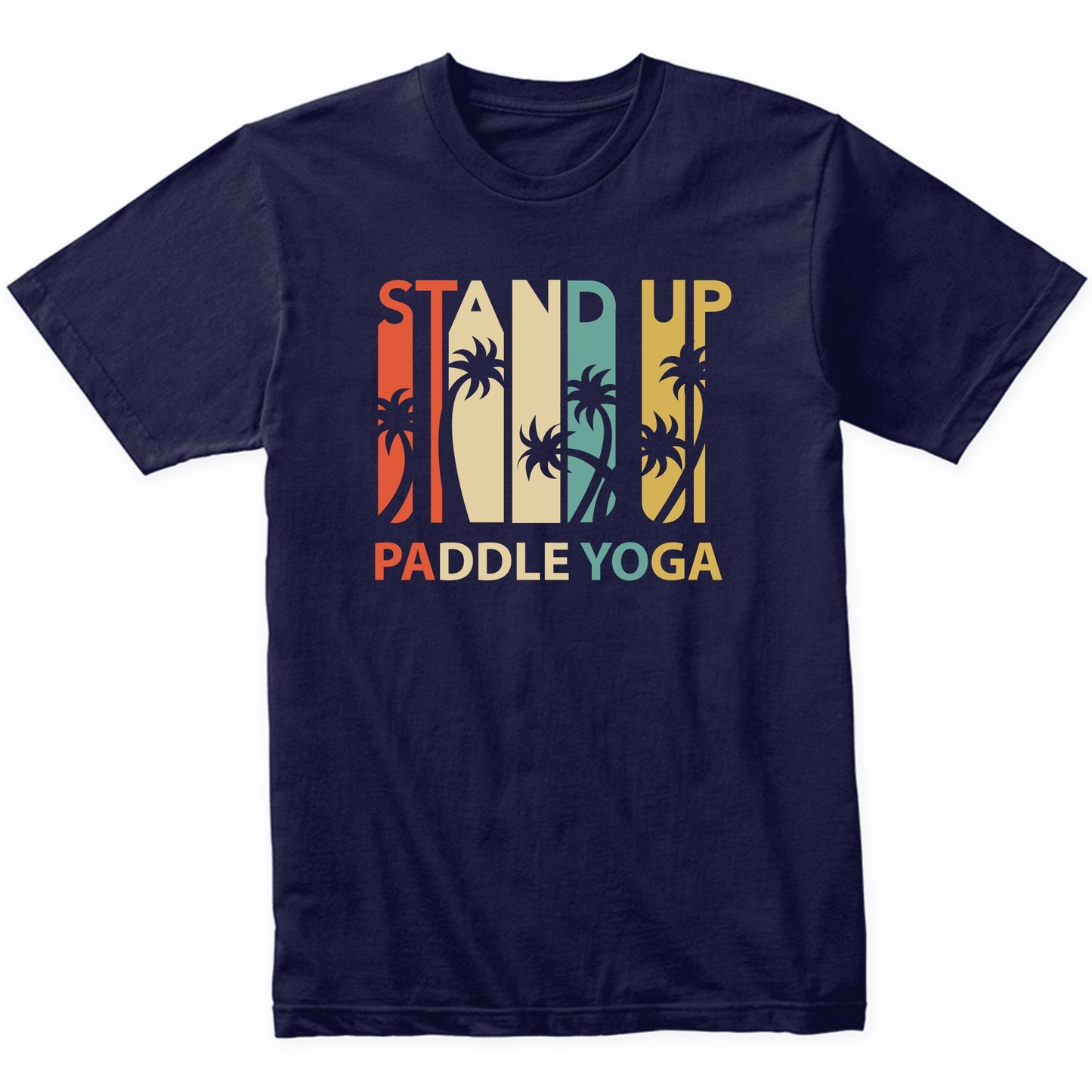 Vintage Retro 1970's Style Stand Up Paddle Yoga T-Shirt