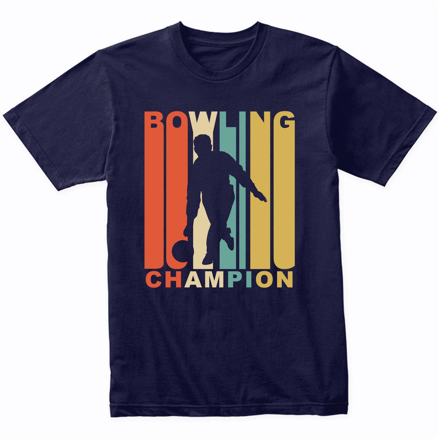 Vintage 1970's Style Bowling Champion Retro Bowler T-Shirt
