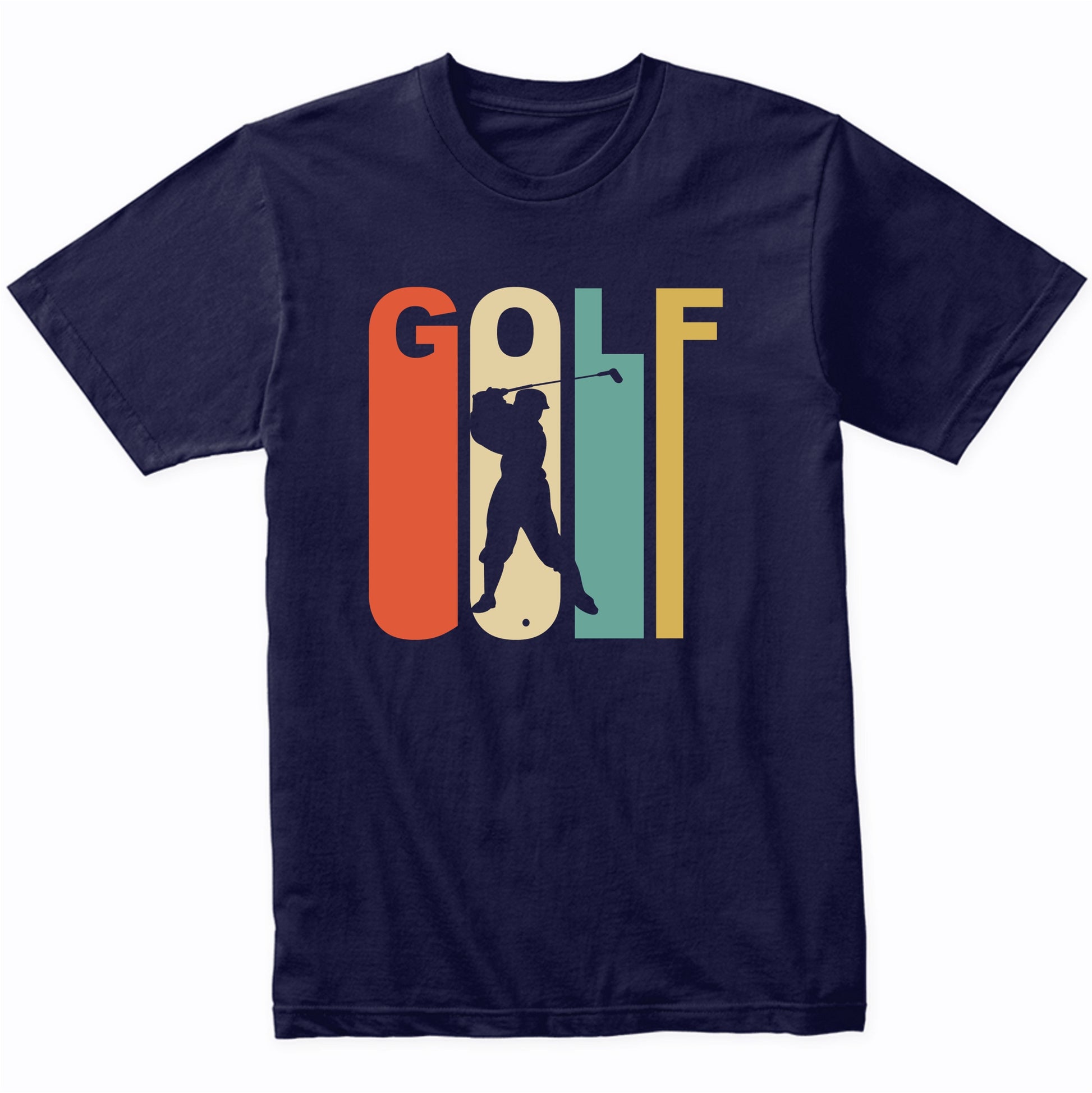 Retro 1970's Style Golfer Silhouette Golf T-Shirt