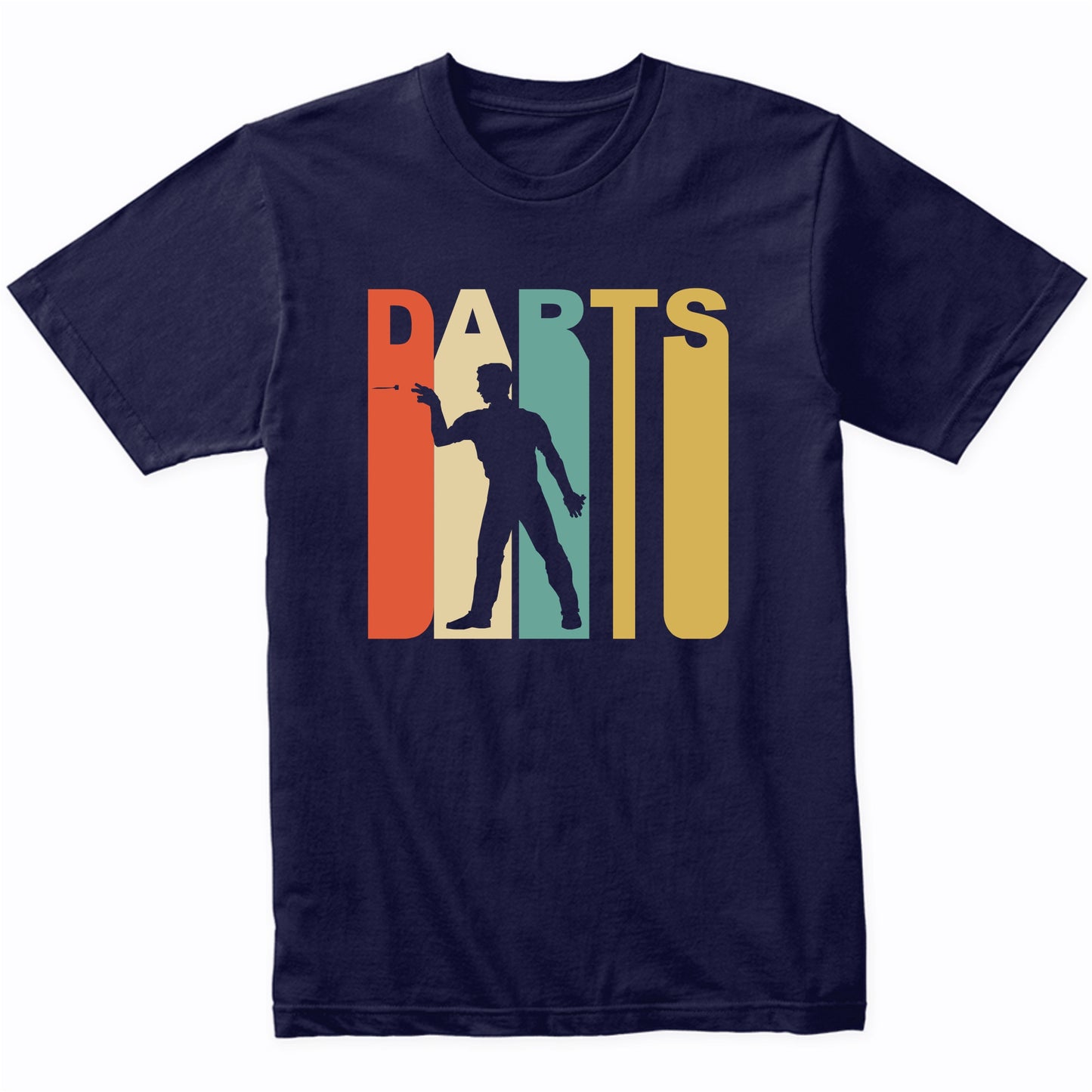 Retro 1970's Style Darts Player Silhouette Darts T-Shirt