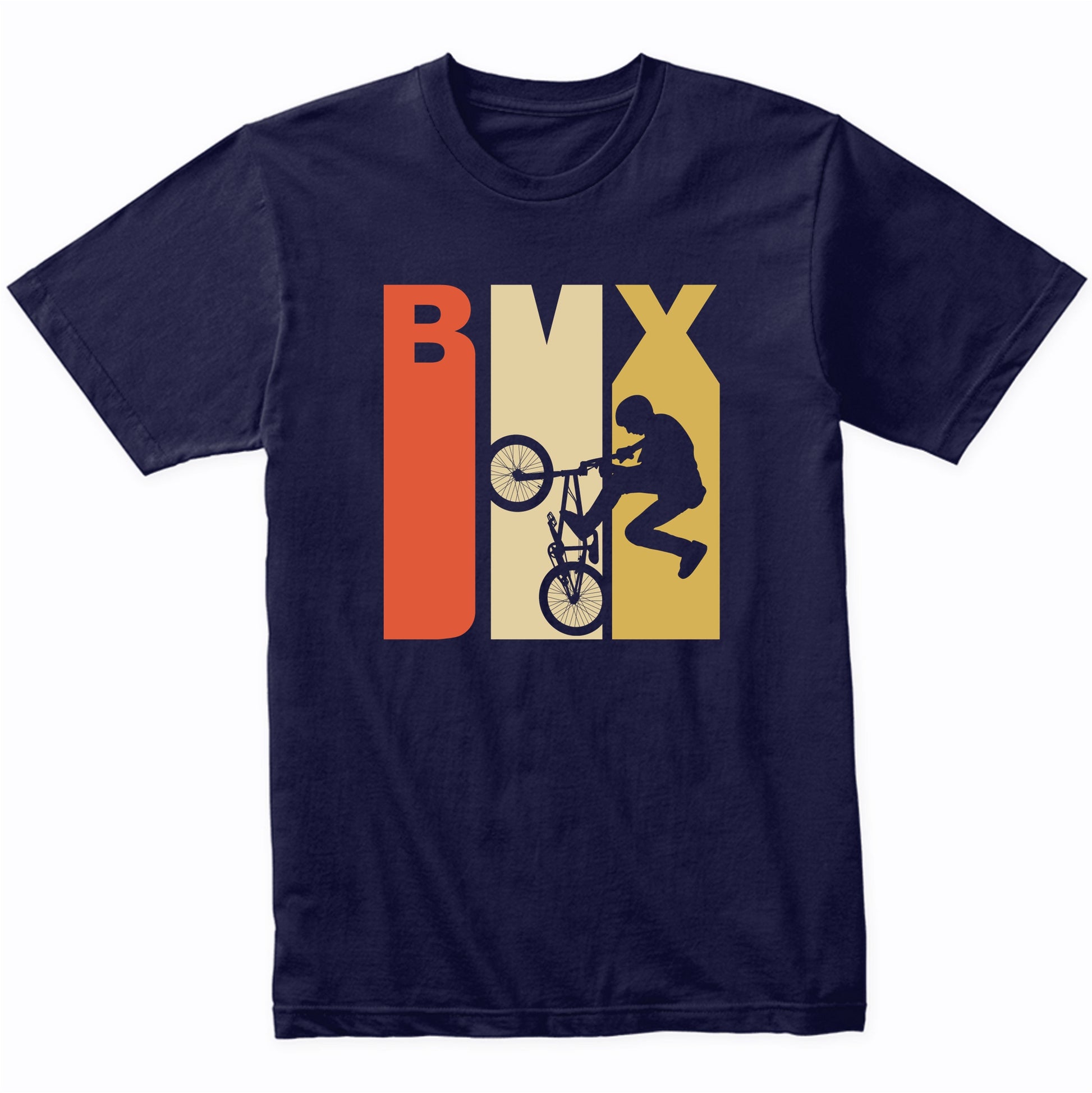 Retro 1970's Style BMX Silhouette Extreme Sports T-Shirt