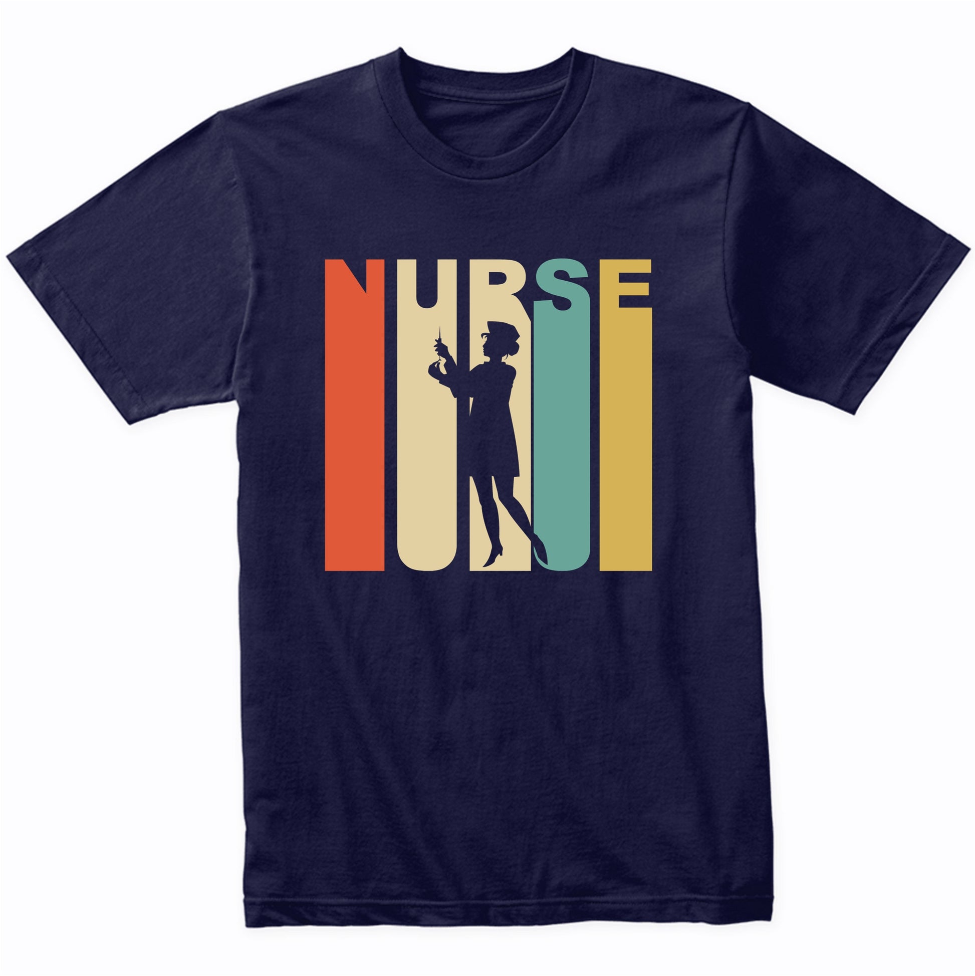 Retro 1970's Style Nurse Silhouette Nursing T-Shirt