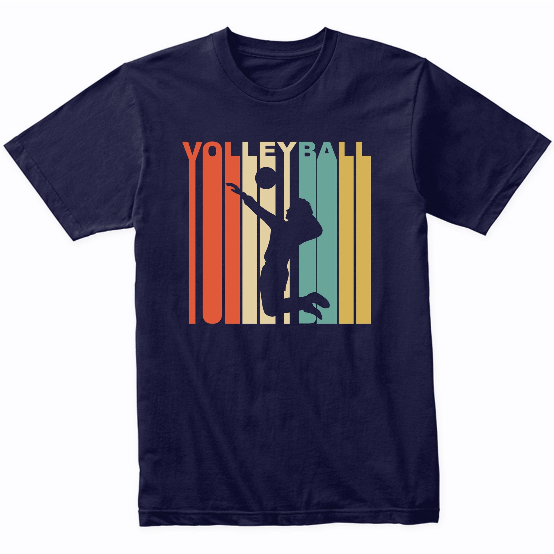 Retro 1970's Style Volleyball Player Silhouette Sports Shirt