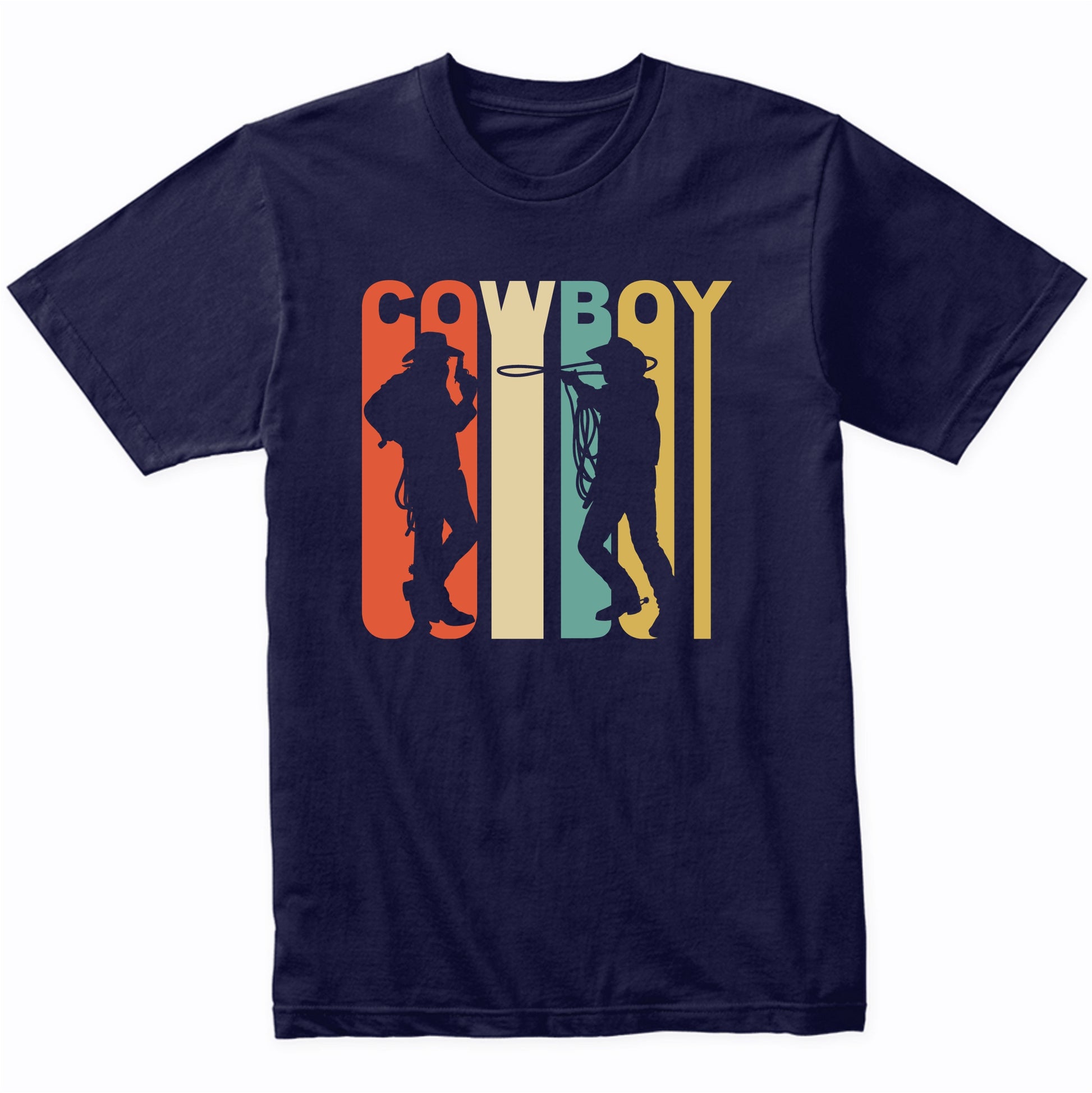 Retro 1970's Style Cowboy Silhouette Cowboy T-Shirt