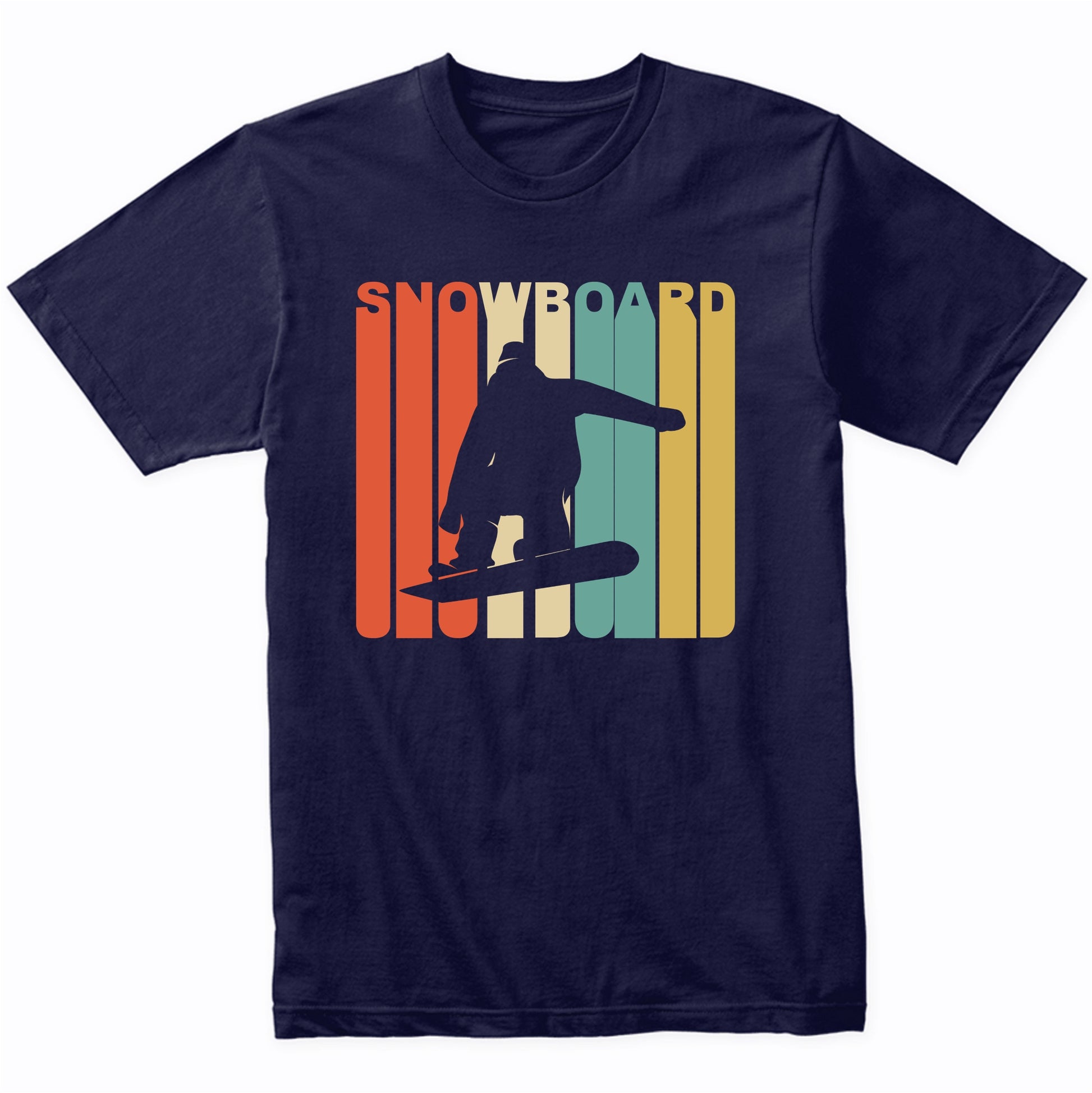 Retro 1970's Style Snowboarder Silhouette Snowboarding Shirt