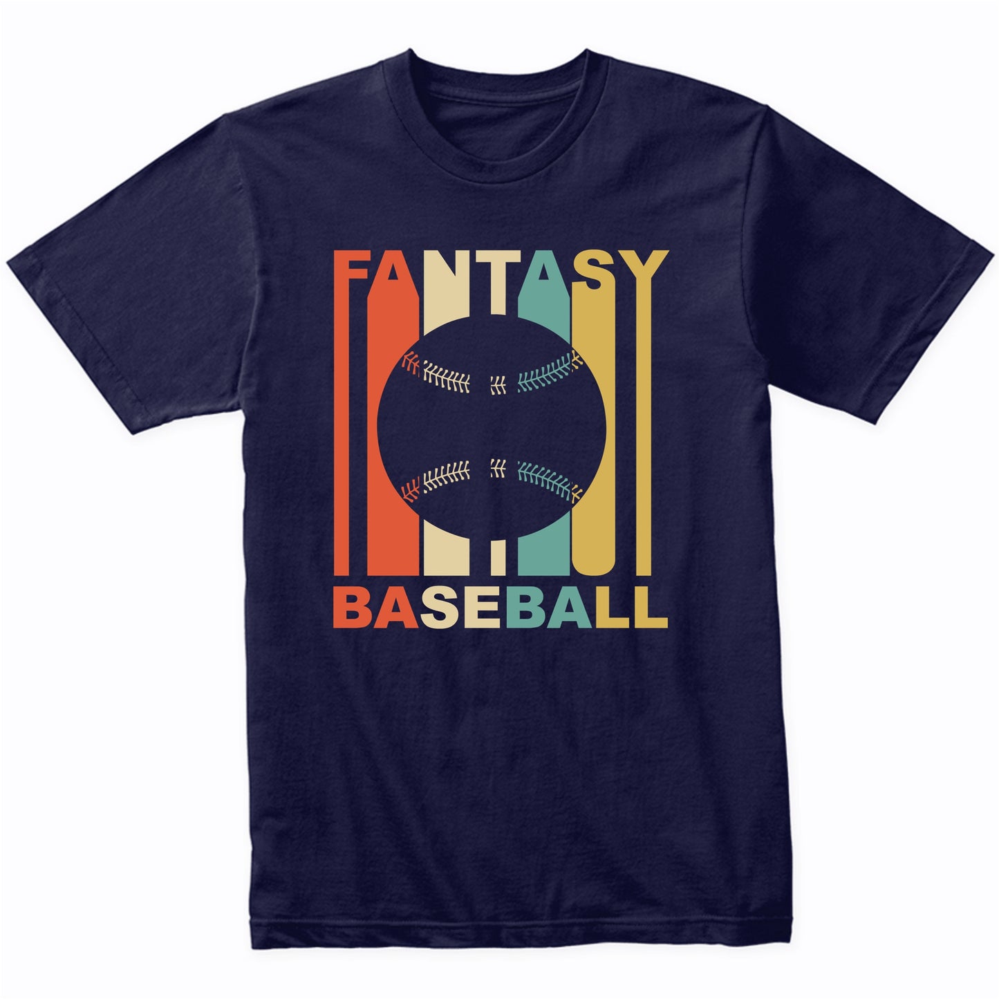 Retro 1970's Style Baseball Silhouette Fantasy Sports Shirt