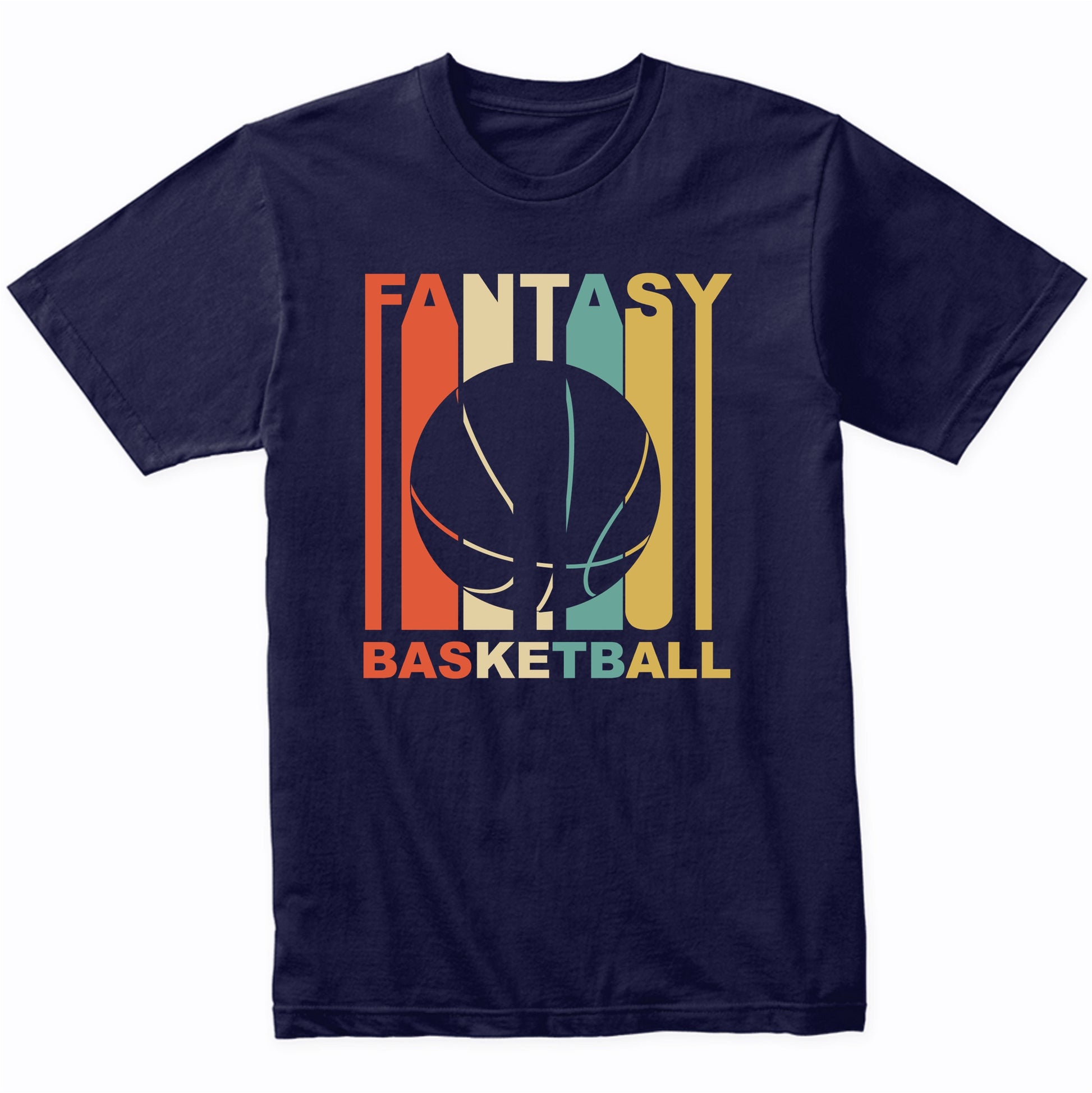 Retro 1970s Style Basketball Silhouette Fantasy Sports Shirt