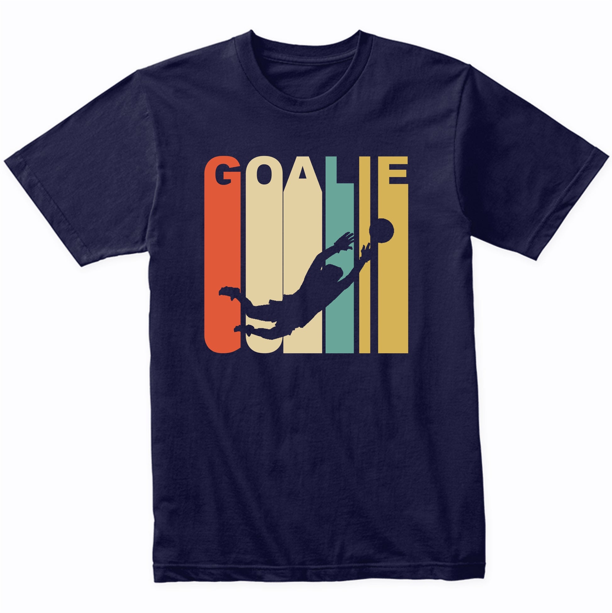 Retro 1970's Style Soccer Goalie Silhouette Sports T-Shirt