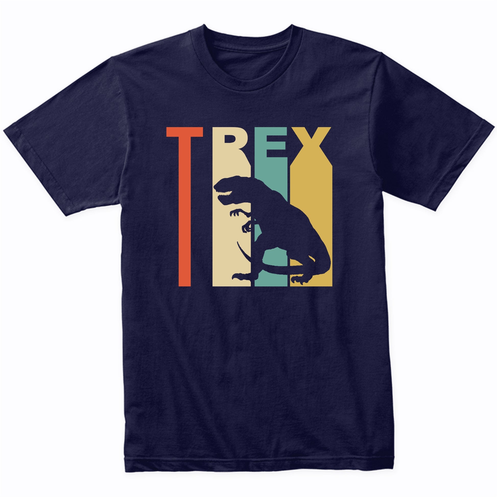Retro 1970's Style Dinosaur Silhouette T Rex T-Shirt