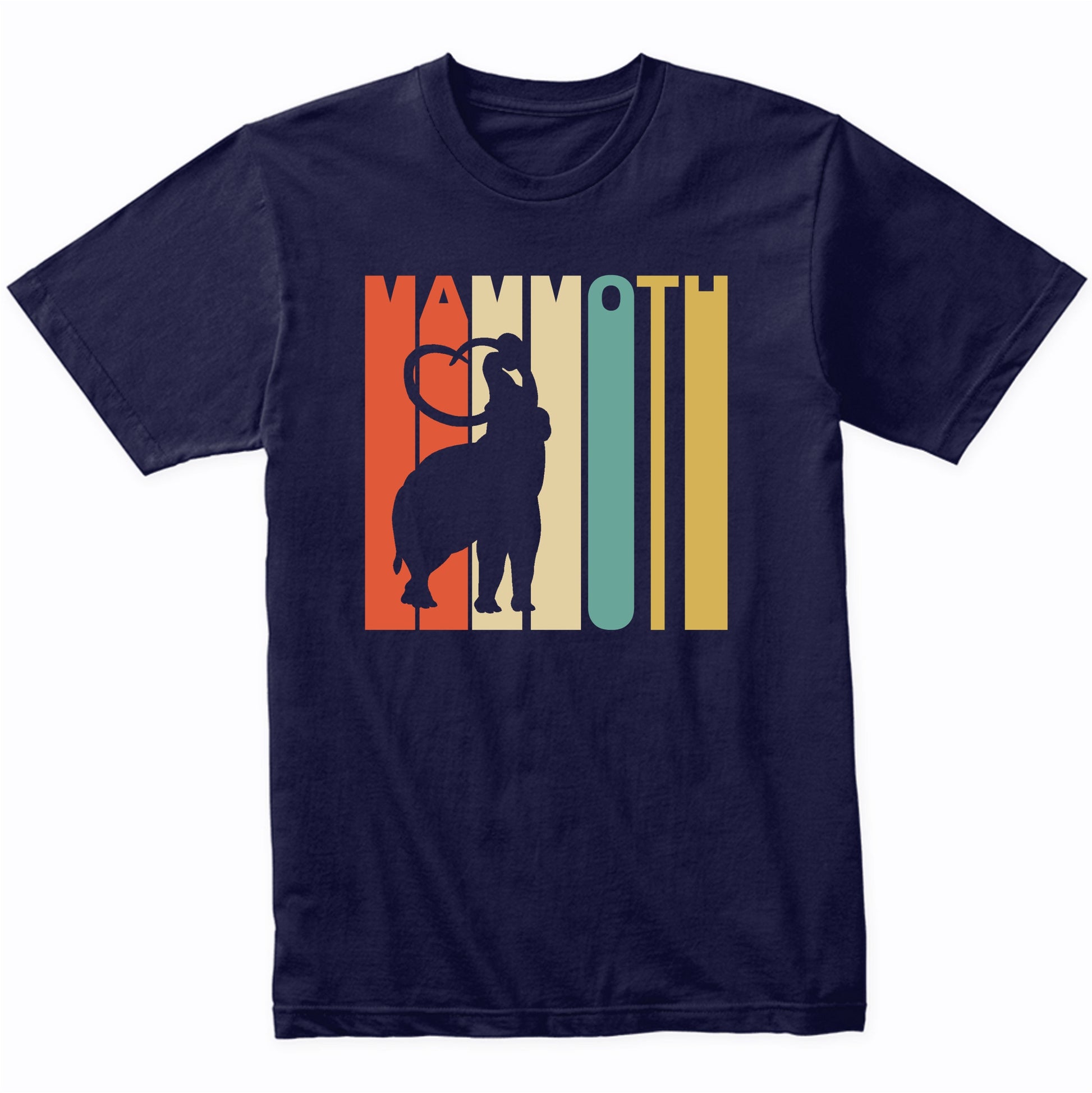 Retro 1970's Style Woolly Mammoth Silhouette Mammoth T-Shirt
