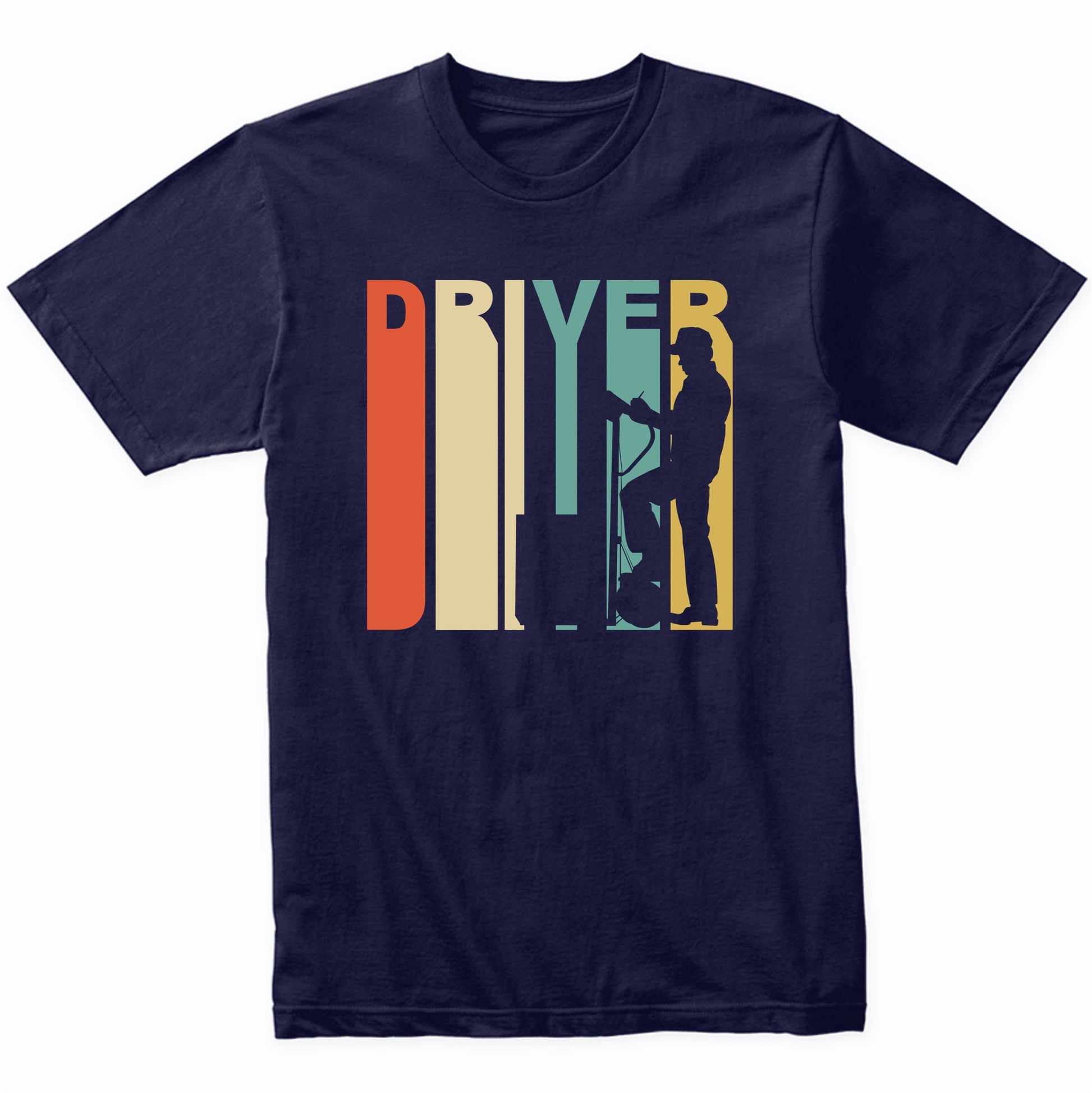 Retro 1970's Style Delivery Man Silhouette Driver T-Shirt