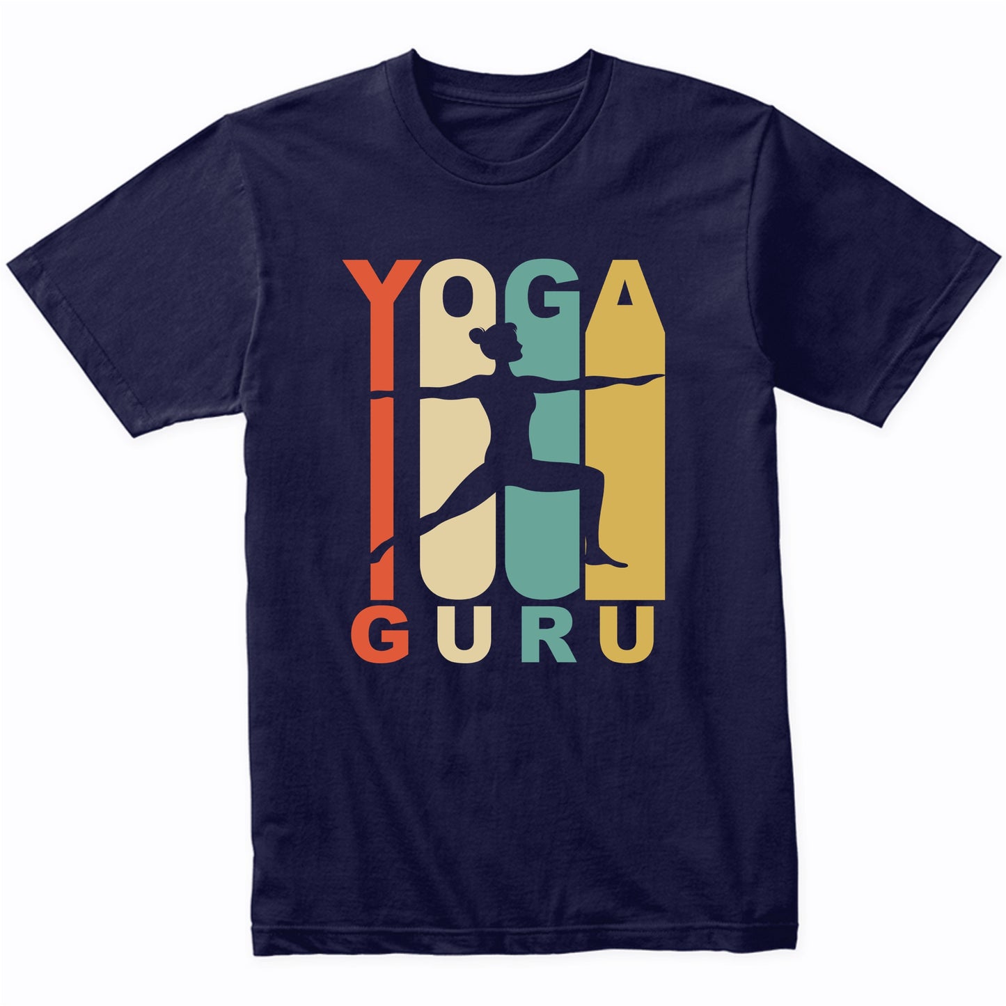 Vintage Style Yoga Guru Warrior Two Yoga Pose Retro T-Shirt