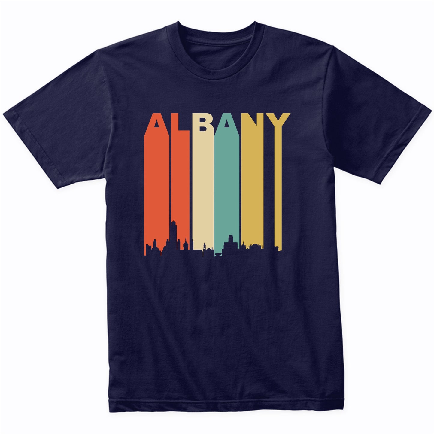 Retro Albany New York Cityscape Downtown Skyline T-Shirt