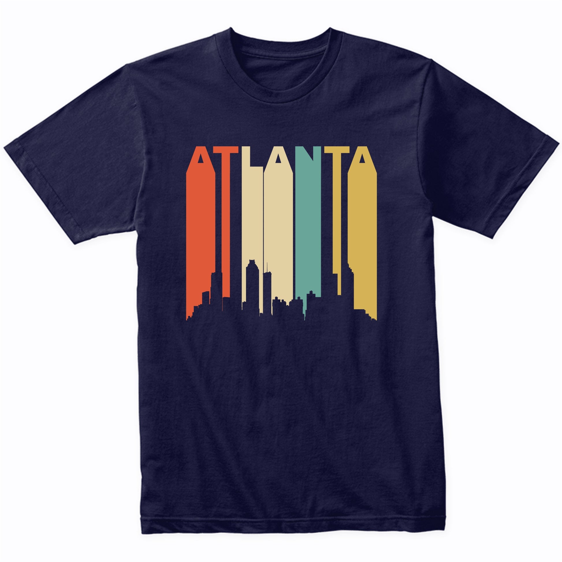 Retro Atlanta Georgia Cityscape Downtown Skyline T-Shirt