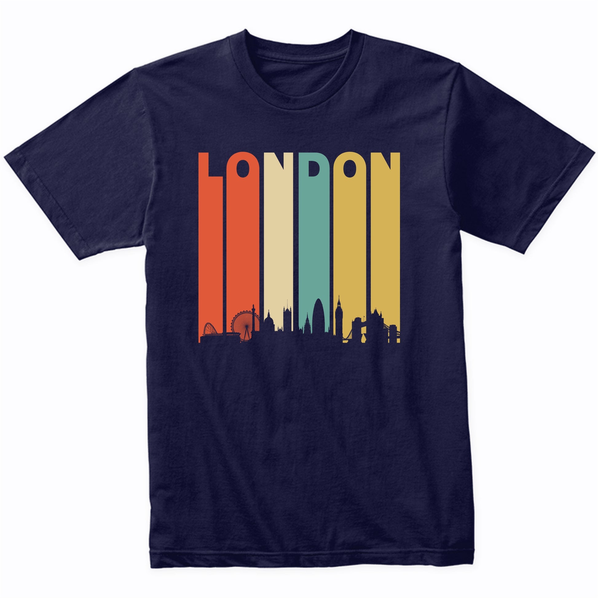 Retro 1970's London England Cityscape Downtown Skyline Shirt
