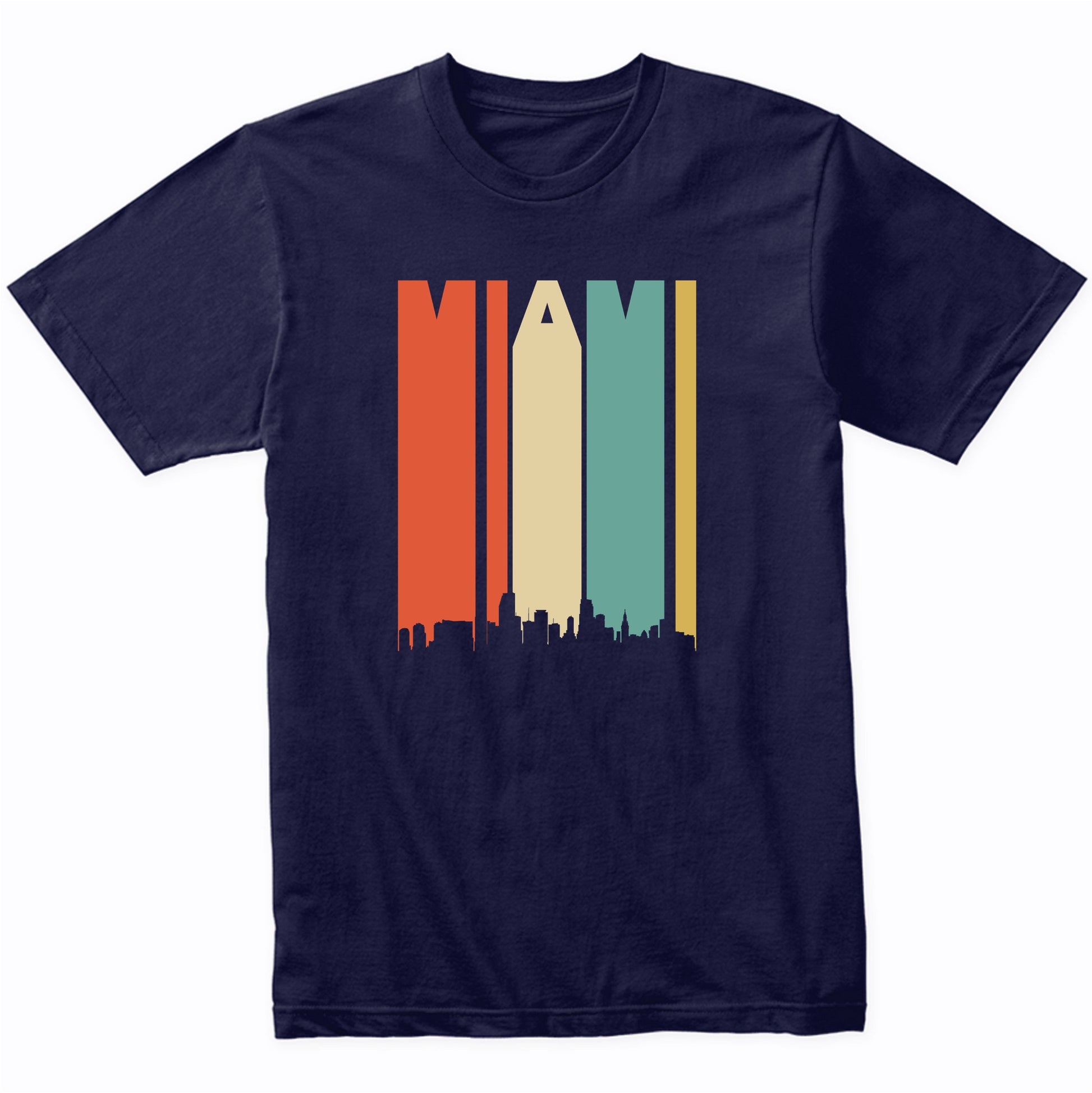 Retro 1970's Miami Florida Cityscape Downtown Skyline Shirt