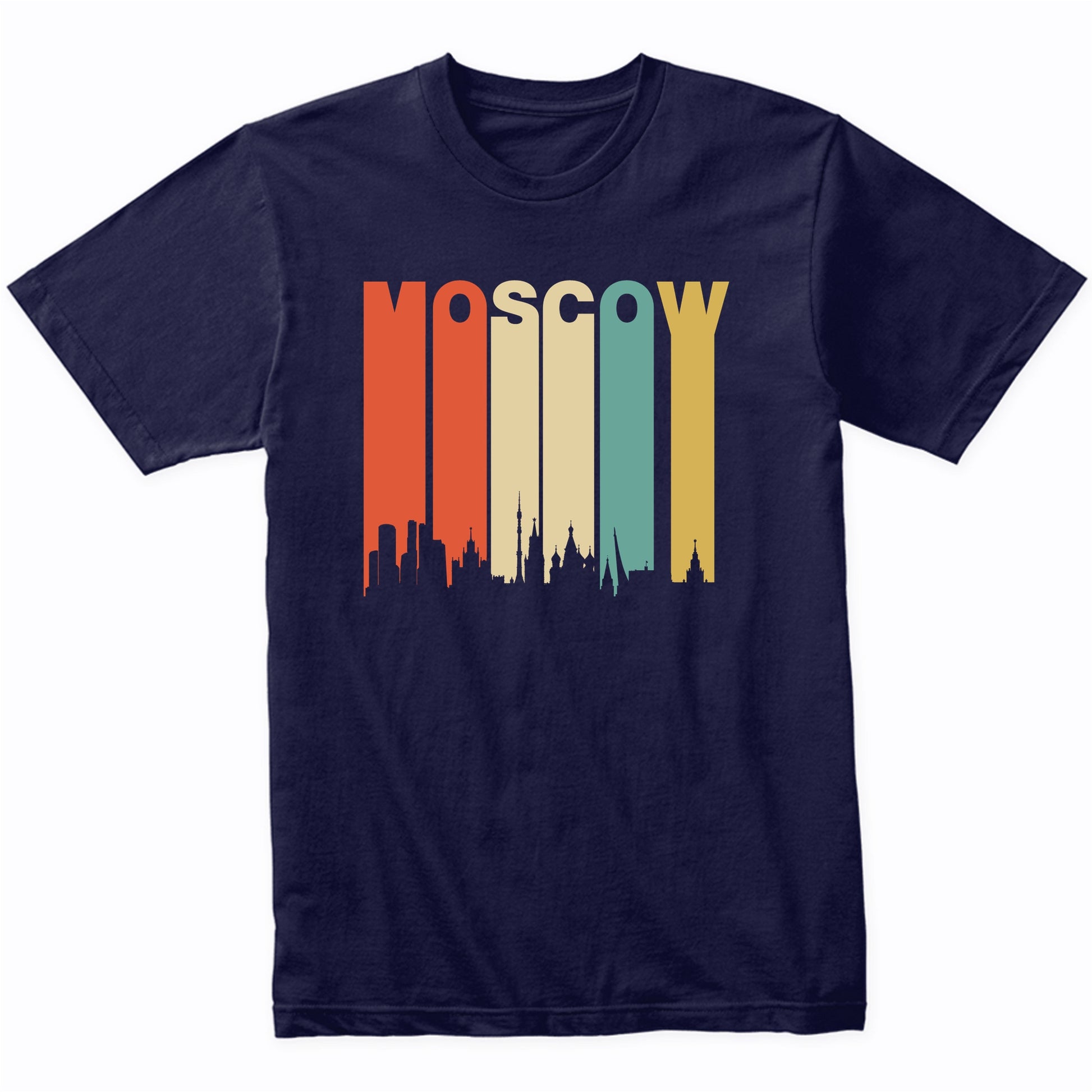Retro 1970's Moscow Russia Cityscape Downtown Skyline Shirt