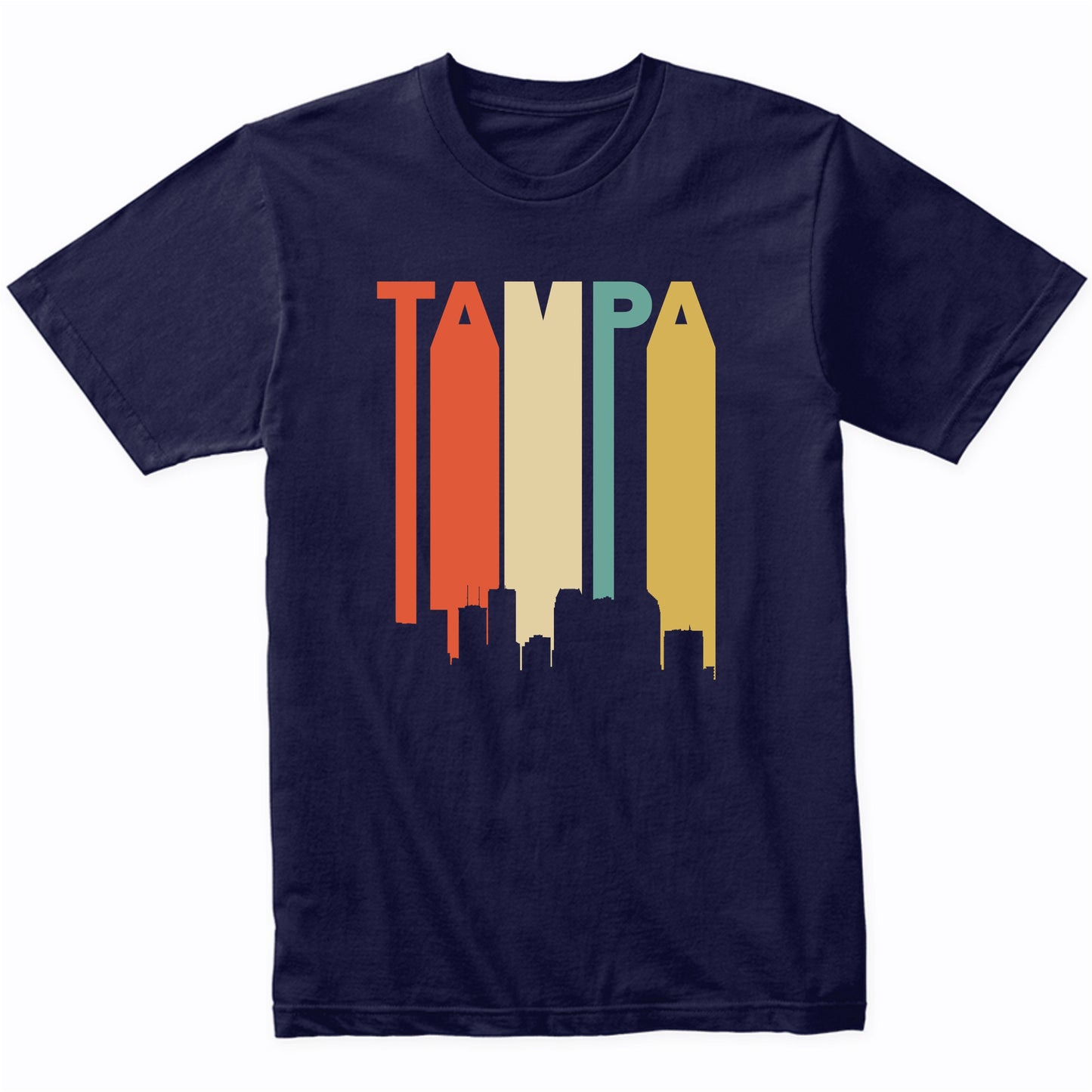 Retro 1970's Tampa Florida Cityscape Downtown Skyline Shirt