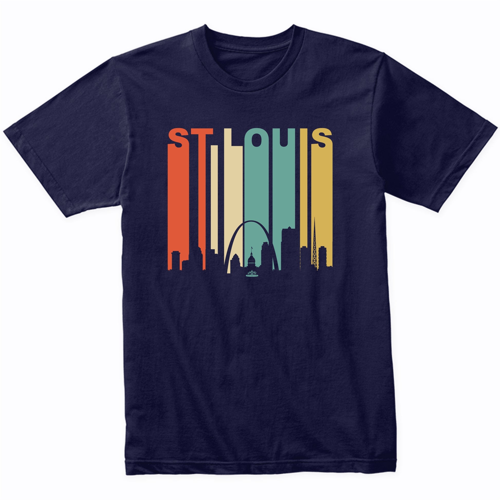 Retro 1970's St. Louis Missouri Downtown Skyline T-Shirt