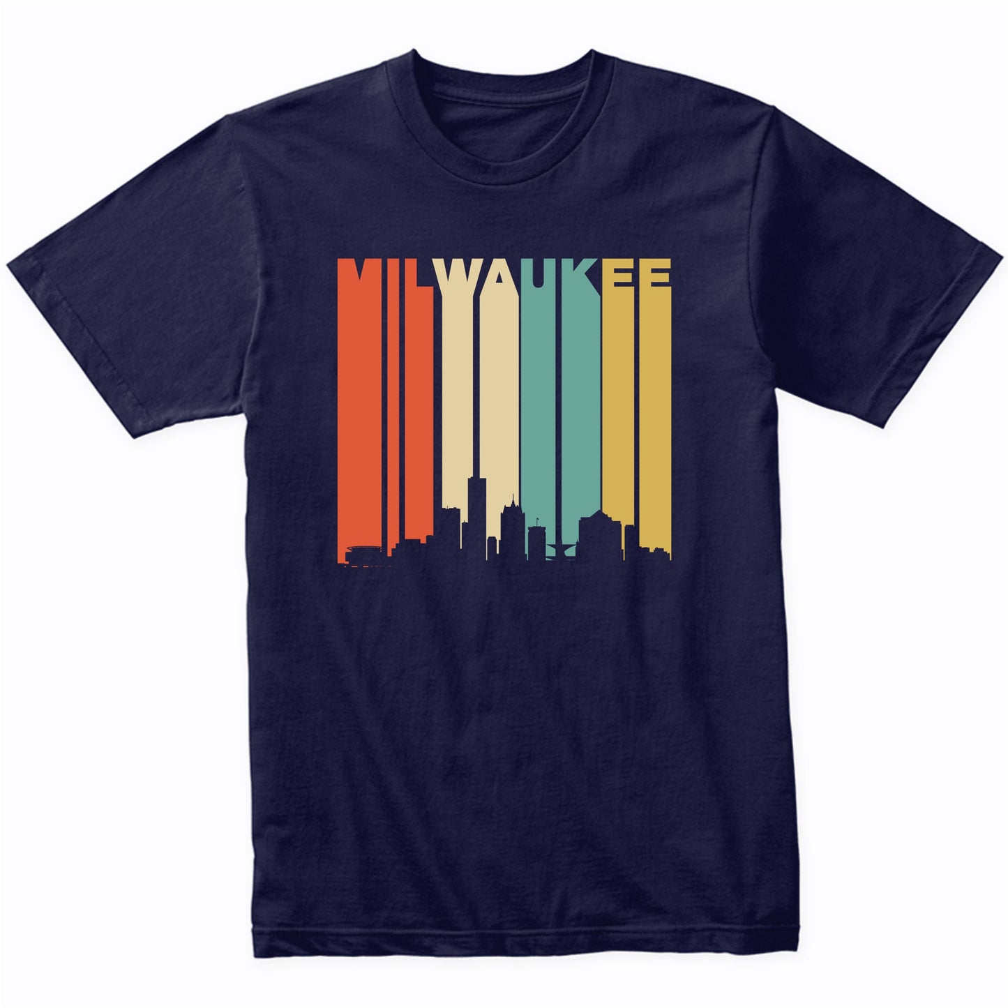 Retro 1970's Milwaukee Wisconsin Downtown Skyline T-Shirt