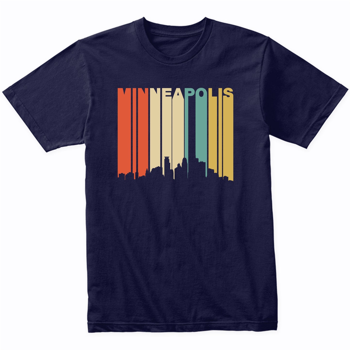 Retro 1970's Minneapolis Minnesota Downtown Skyline T-Shirt
