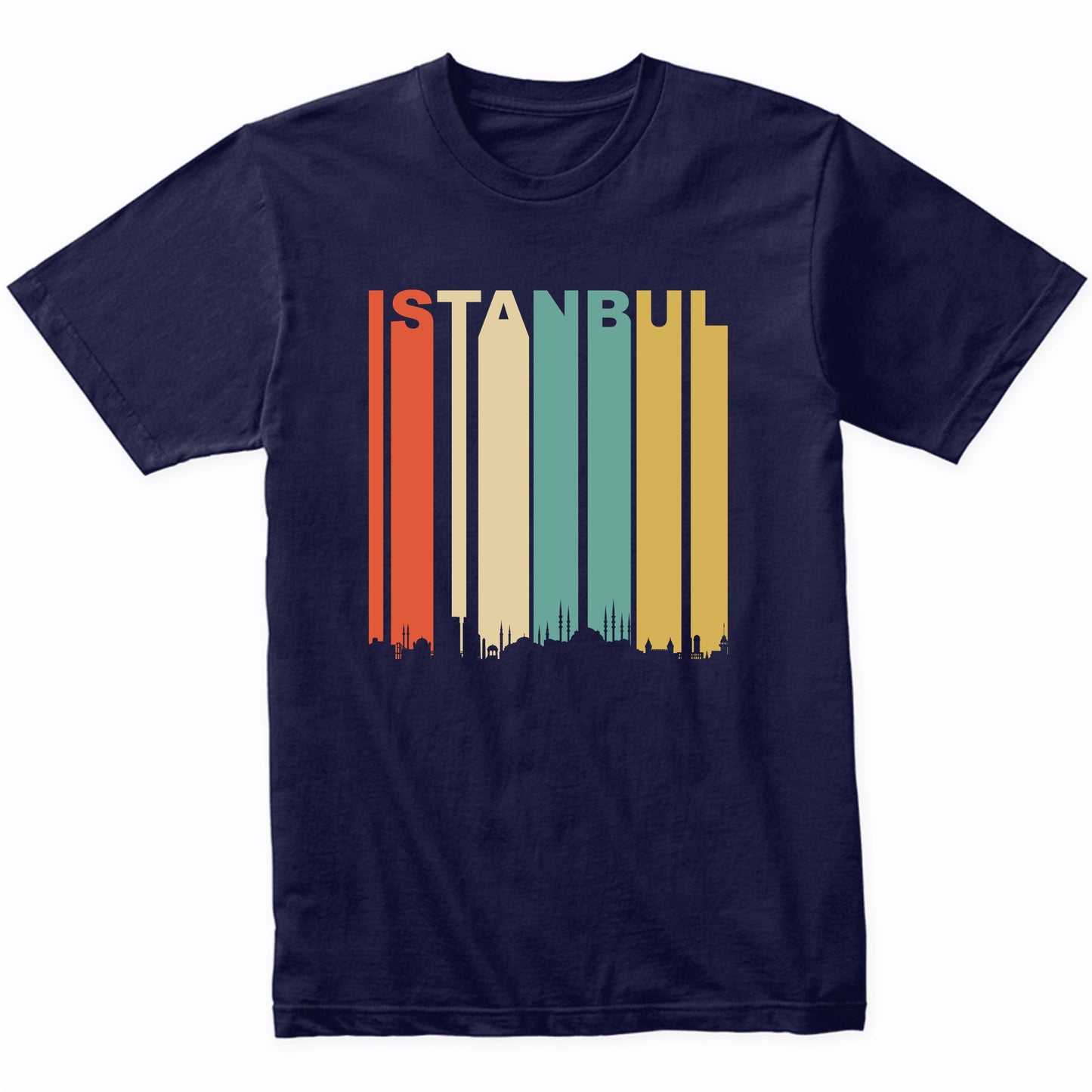 Retro Istanbul Turkey Cityscape Downtown Skyline T-Shirt