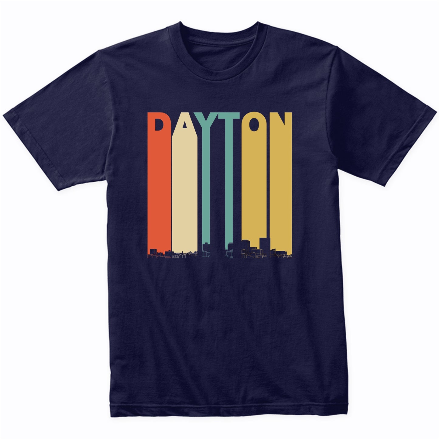 Vintage 1970's Style Dayton Ohio Skyline T-Shirt