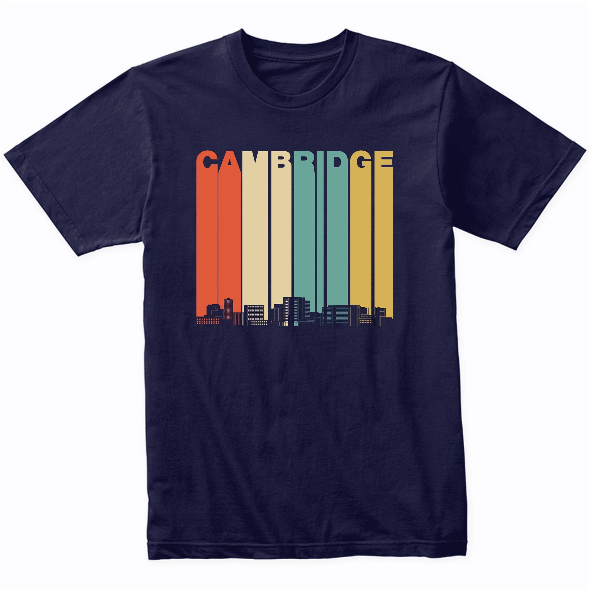 Vintage 1970's Style Cambridge Massachusetts Skyline T-Shirt