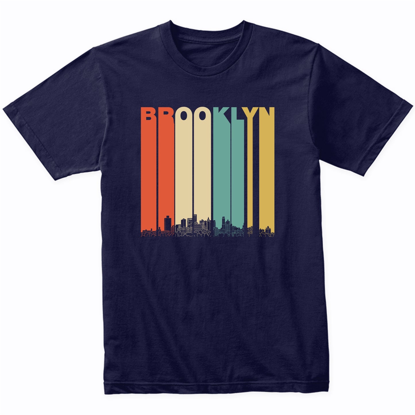 Vintage 1970's Style Brooklyn New York Skyline T-Shirt
