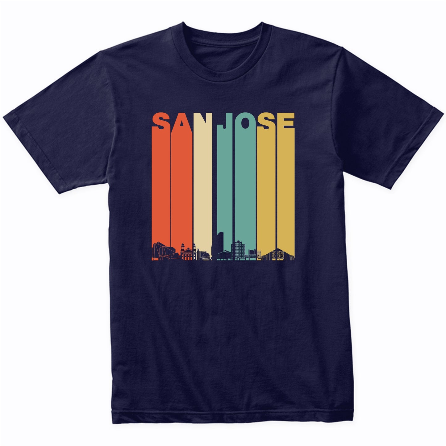 Vintage 1970's Style San Jose California Skyline T-Shirt