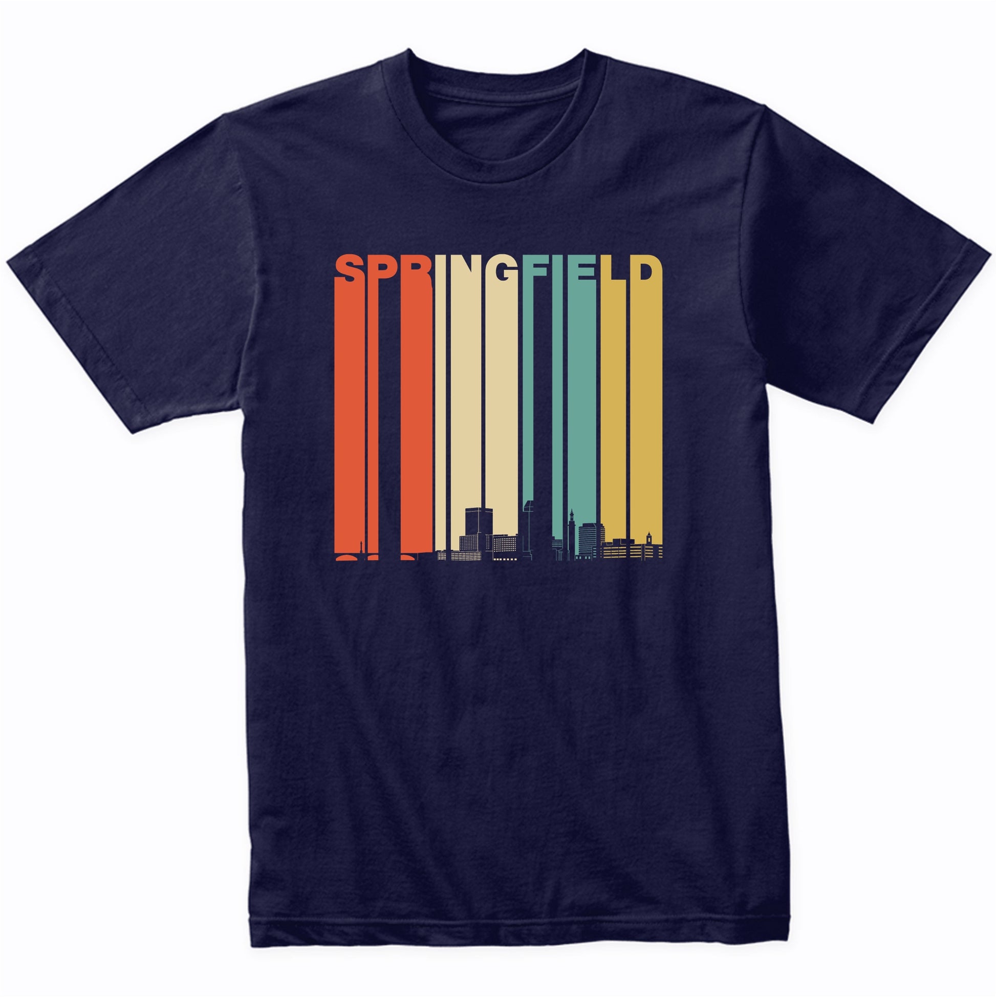 Vintage 1970's Style Springfield Massachusetts Skyline Shirt
