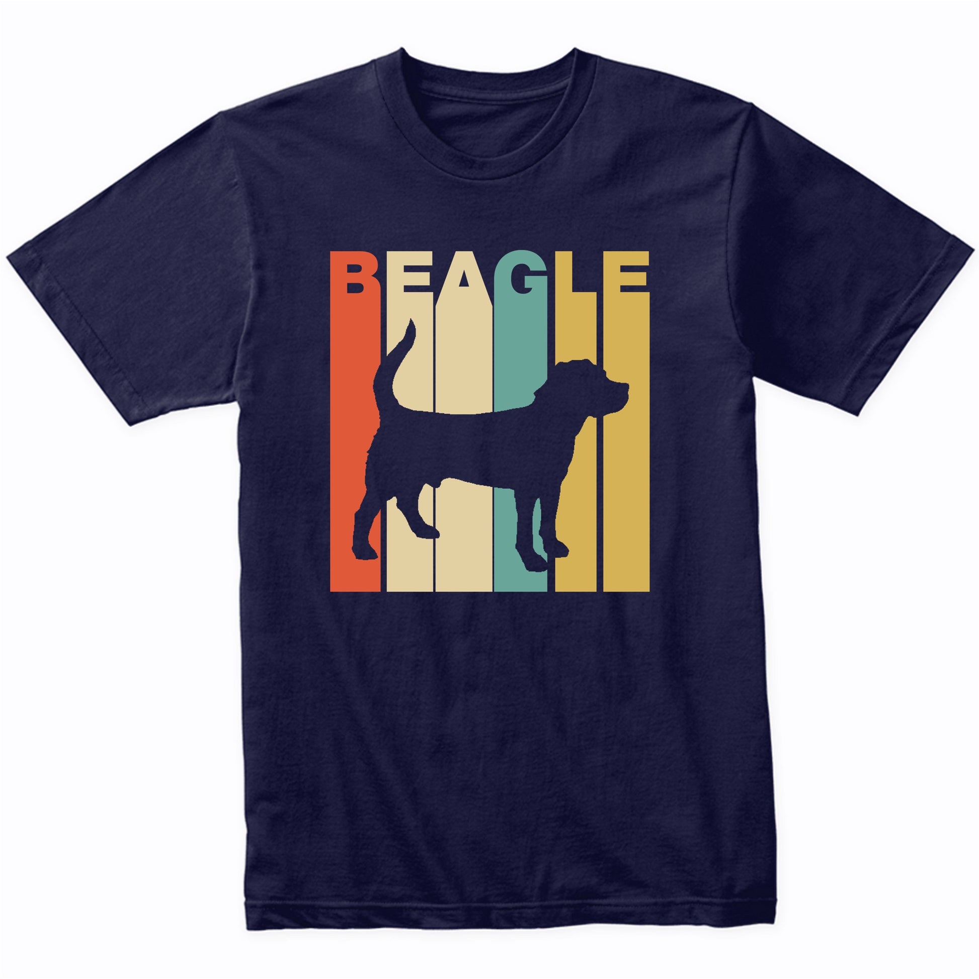 Vintage 1970's Style Beagle Silhouette Cool Dog Owner Shirt