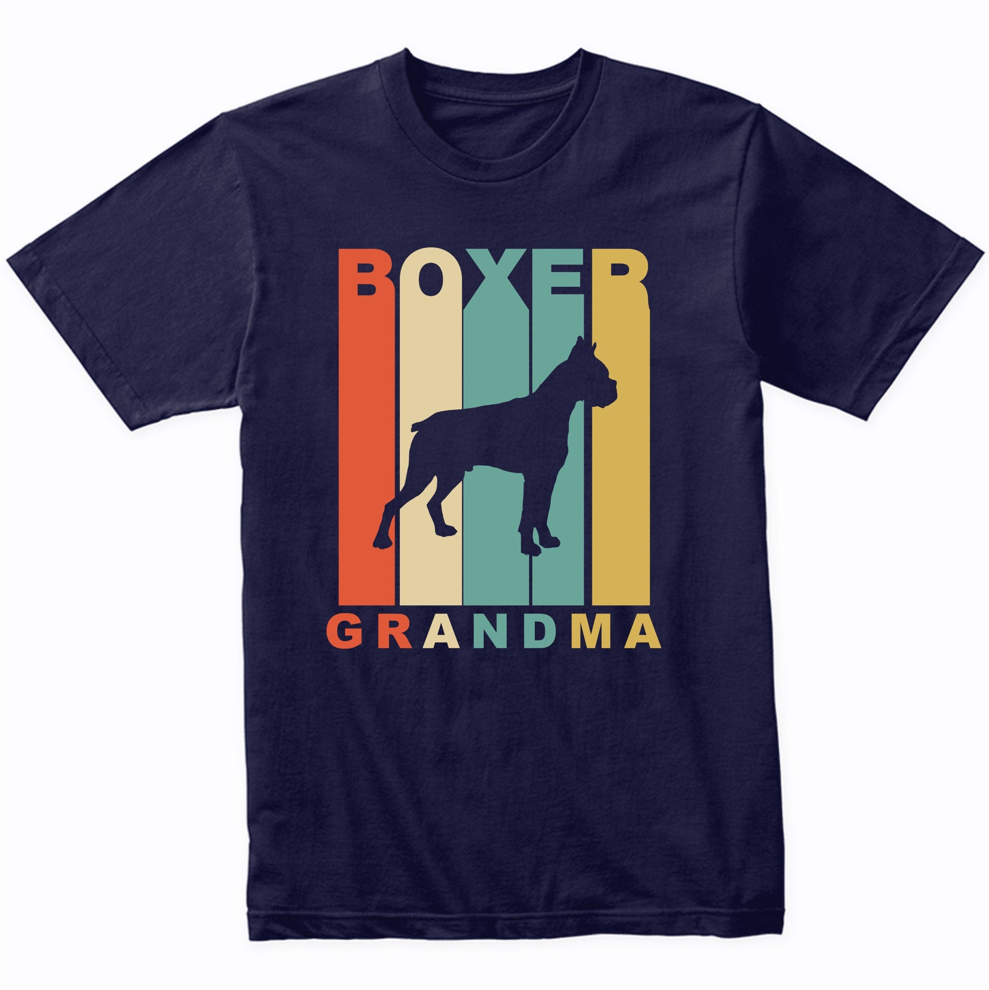 Retro Style Boxer Grandma Dog Grandparent T-Shirt