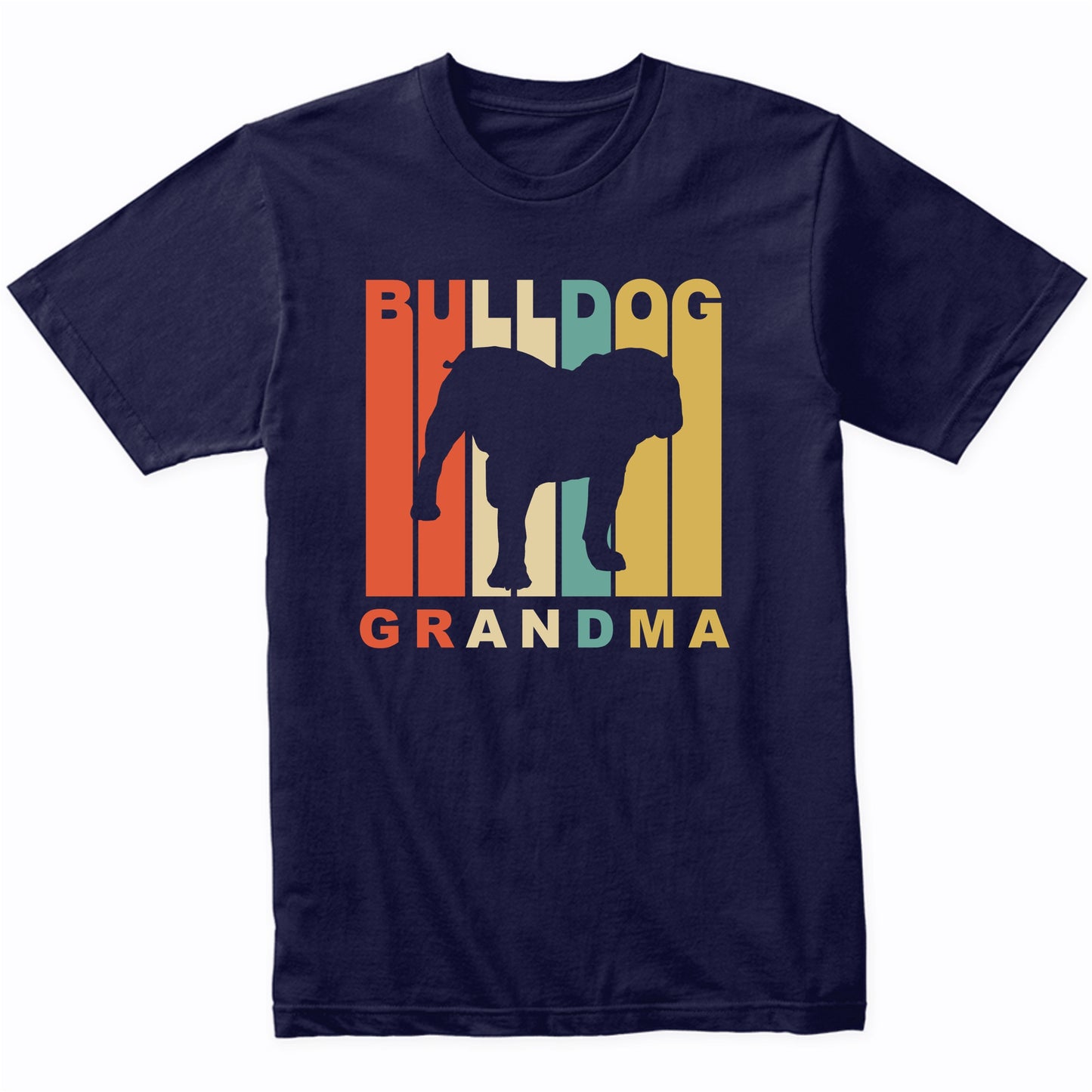 Retro Style Bulldog Grandma Dog Grandparent T-Shirt