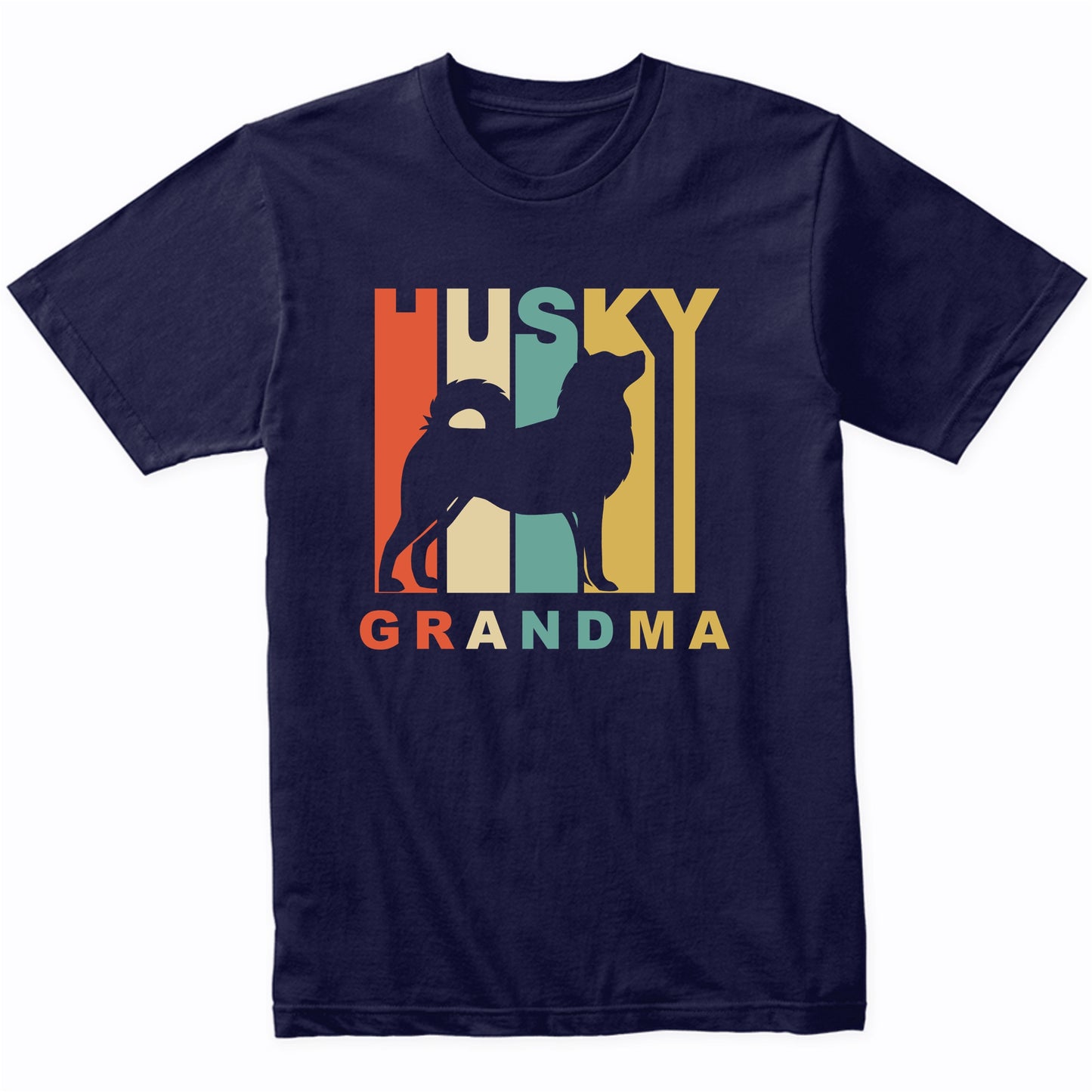 Retro Style Husky Grandma Dog Grandparent T-Shirt