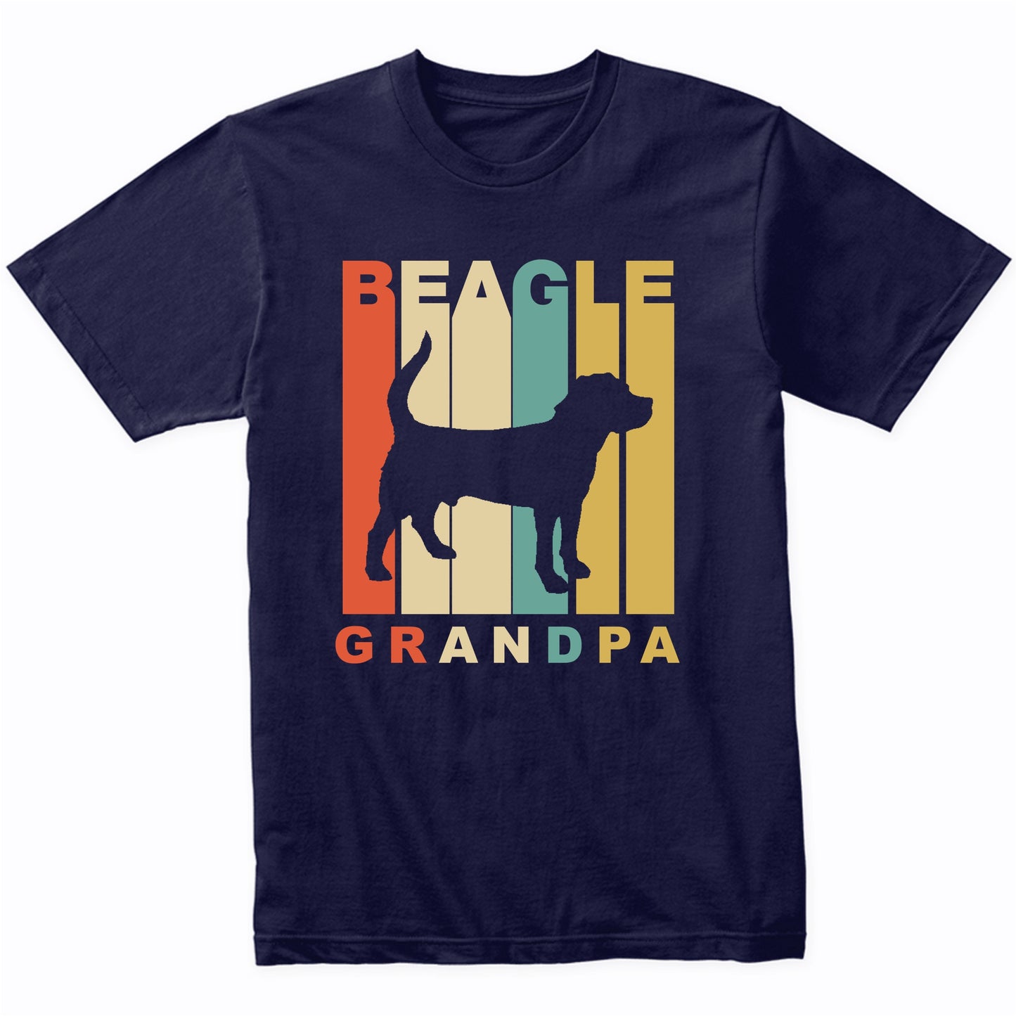 Retro Style Beagle Grandpa Dog Grandparent T-Shirt