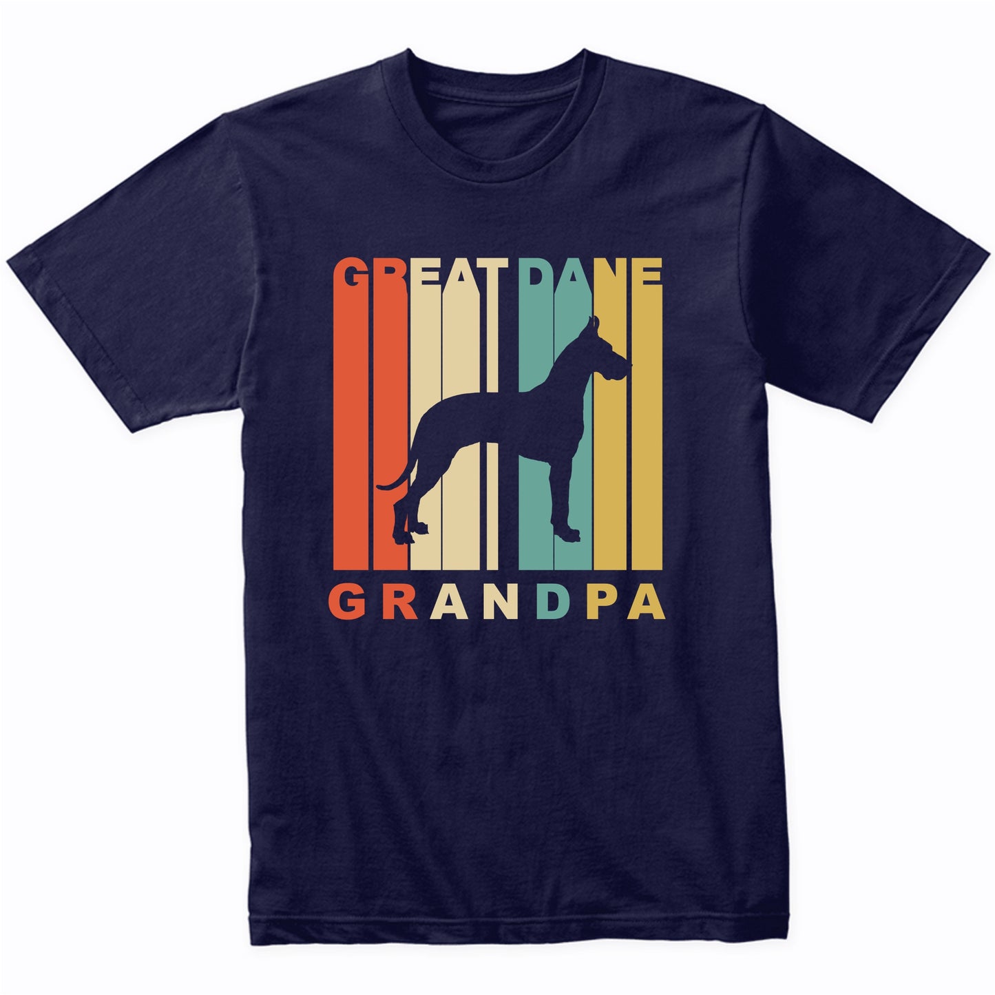 Retro Style Great Dane Grandpa Dog Grandparent T-Shirt