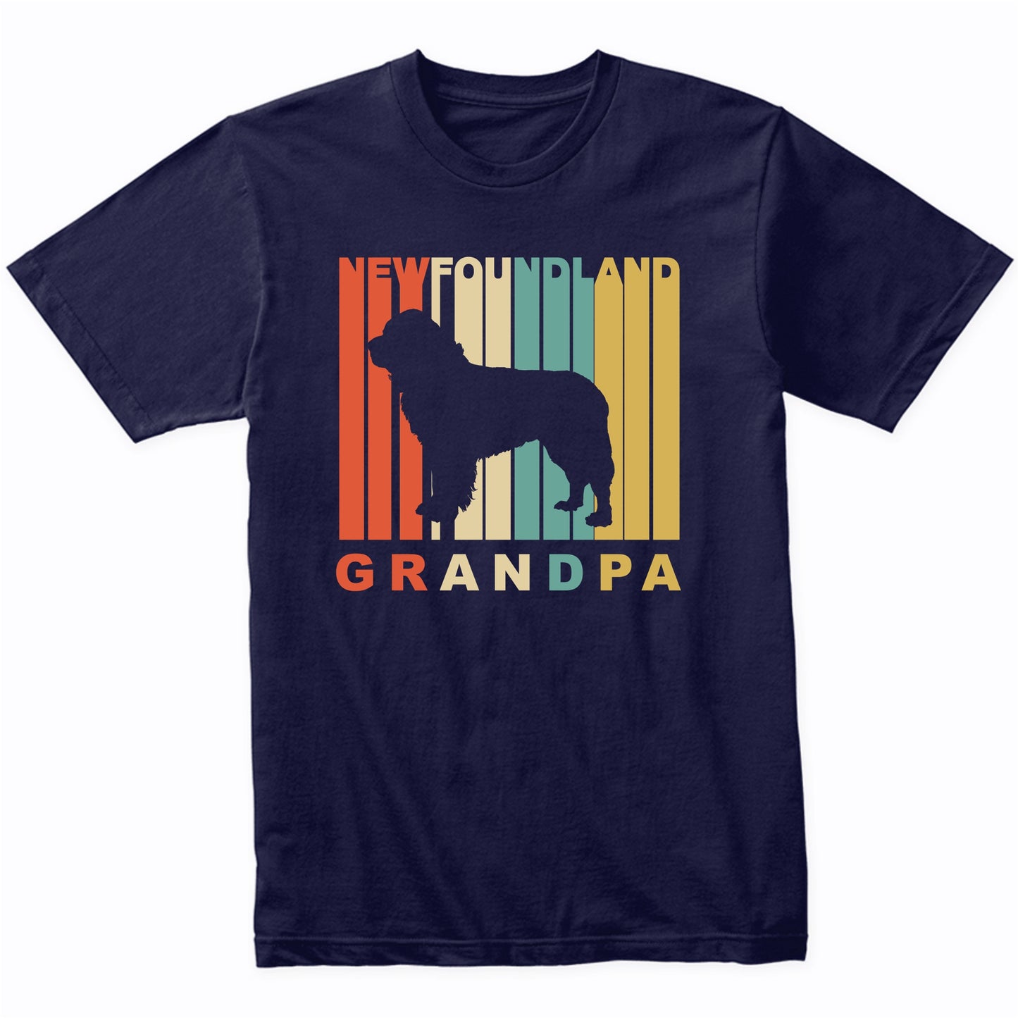 Retro Style Newfoundland Grandpa Dog Grandparent T-Shirt