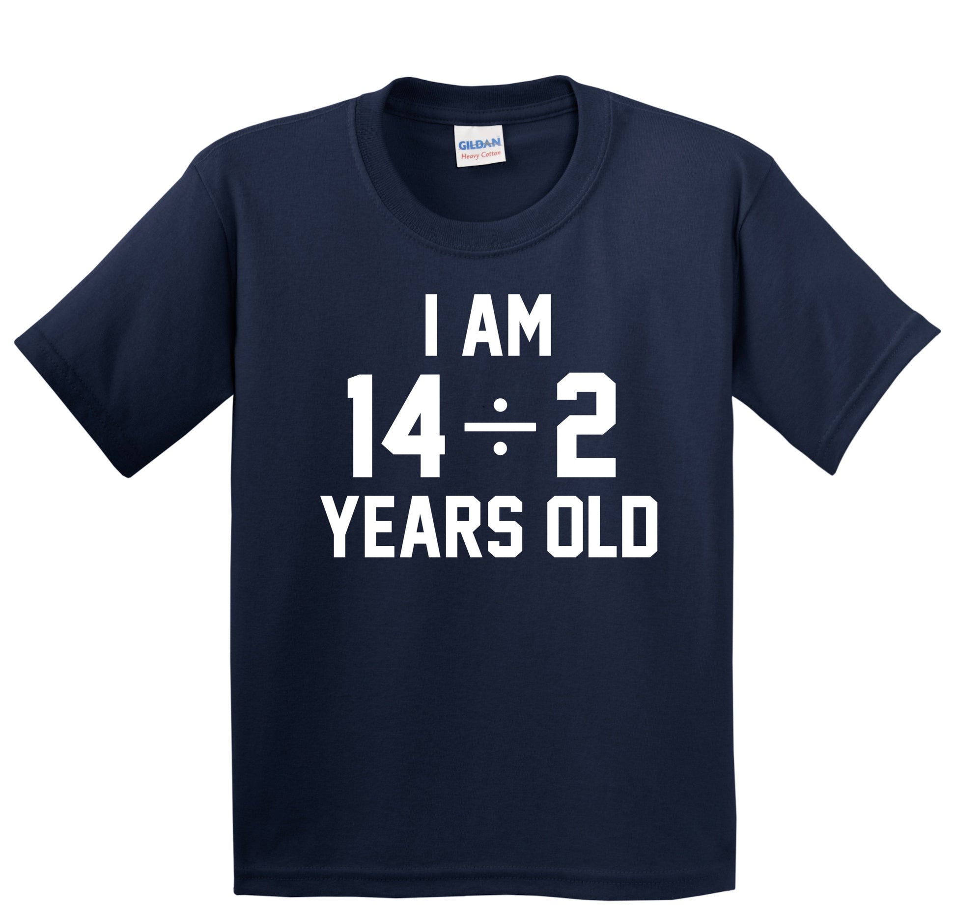 I Am 14 Divided By 2 7th Birthday Math Kids Shirt