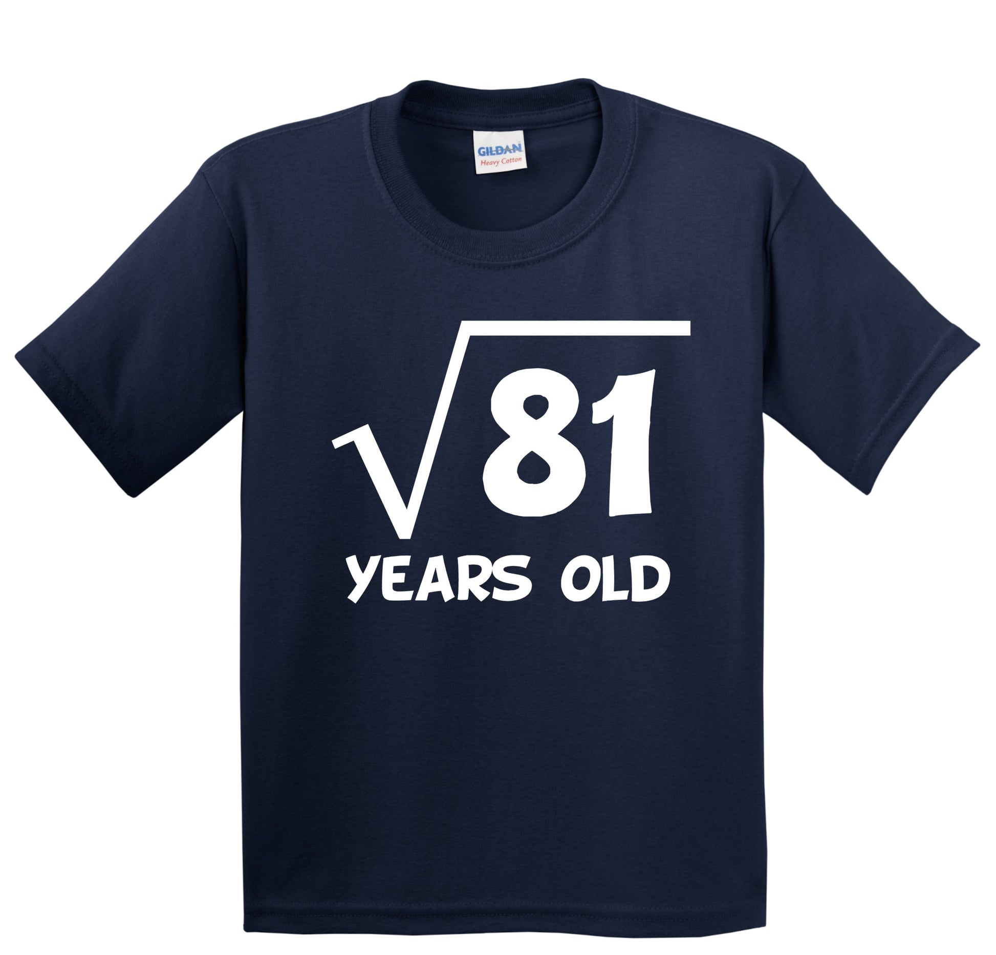 Kids 9th Birthday Shirt Square Root 9 Years Old Math T-Shirt