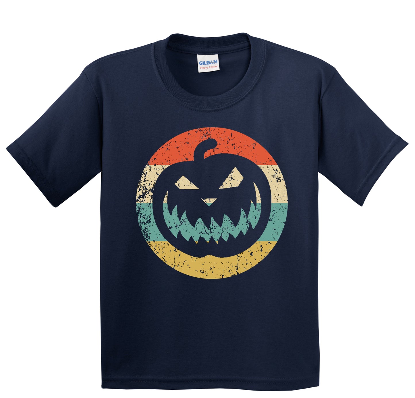 Kids Halloween Shirt - Retro Jack-O-Lantern Pumpkin Icon Youth T-Shirt