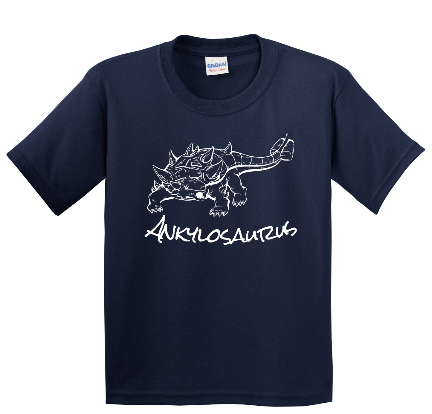 Ankylosaurus Sketch Cool Prehistoric Animal Dinosaur Kids T-Shirt