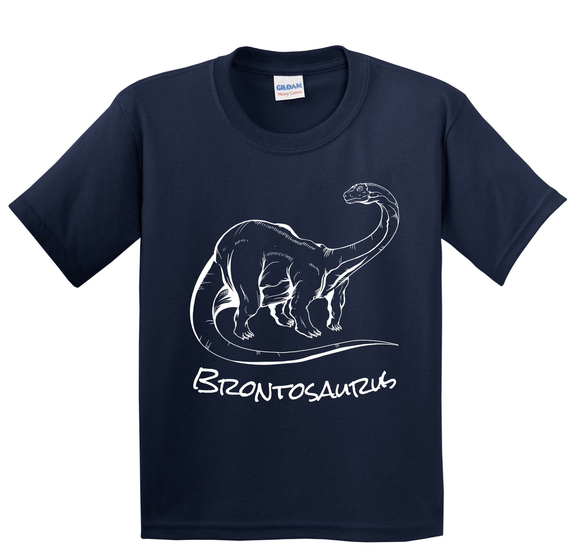 Brontosaurus Sketch Cool Prehistoric Animal Dinosaur Kids T-Shirt