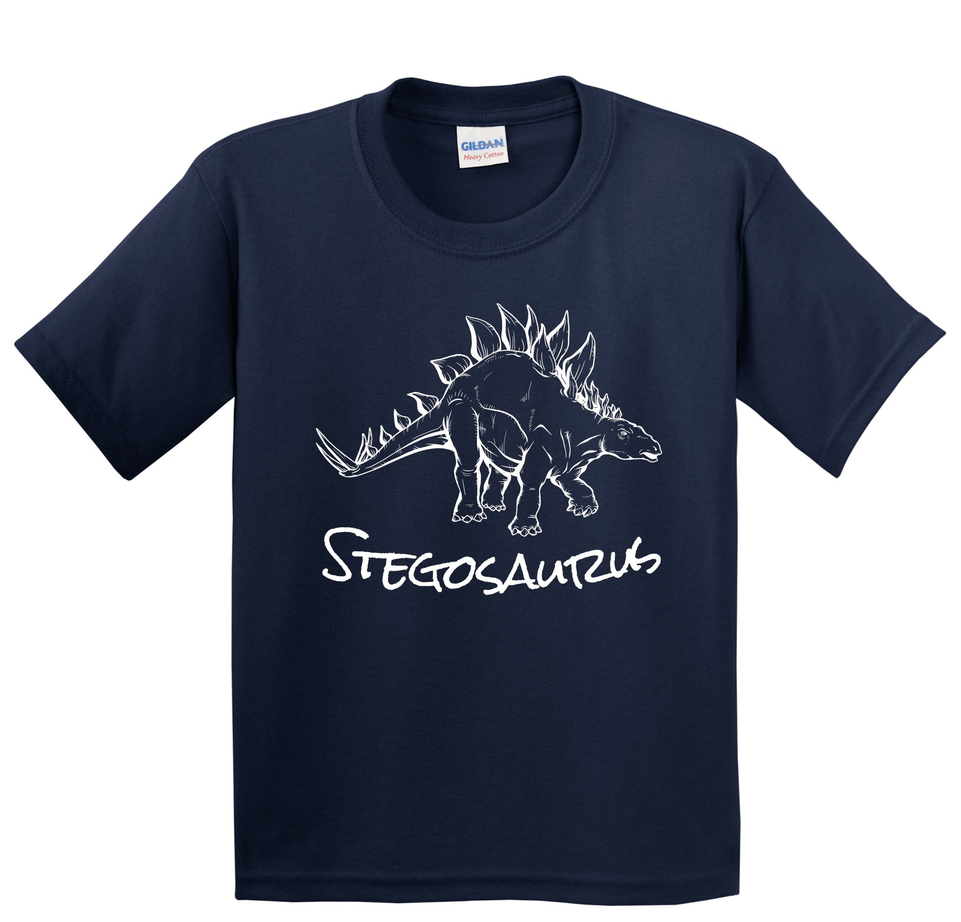 Stegosaurus Sketch Cool Prehistoric Animal Dinosaur Kids T-Shirt